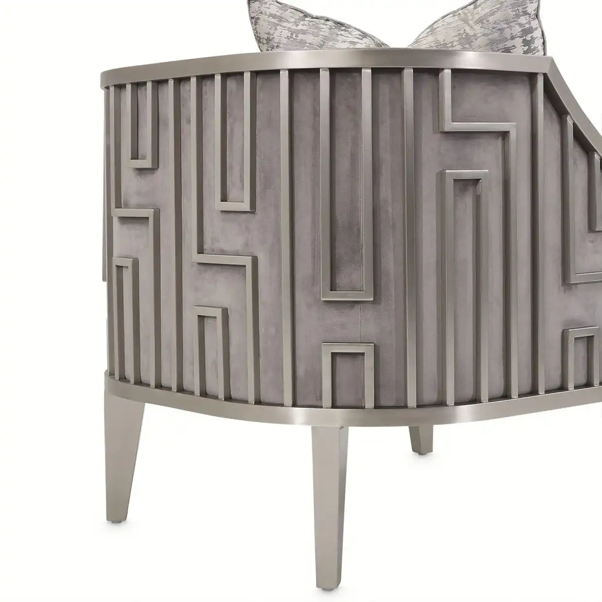 Roxbury Park - Velvet Accent Chair - Gray Pearl/Stainless Steel - Best Buy Furniture
