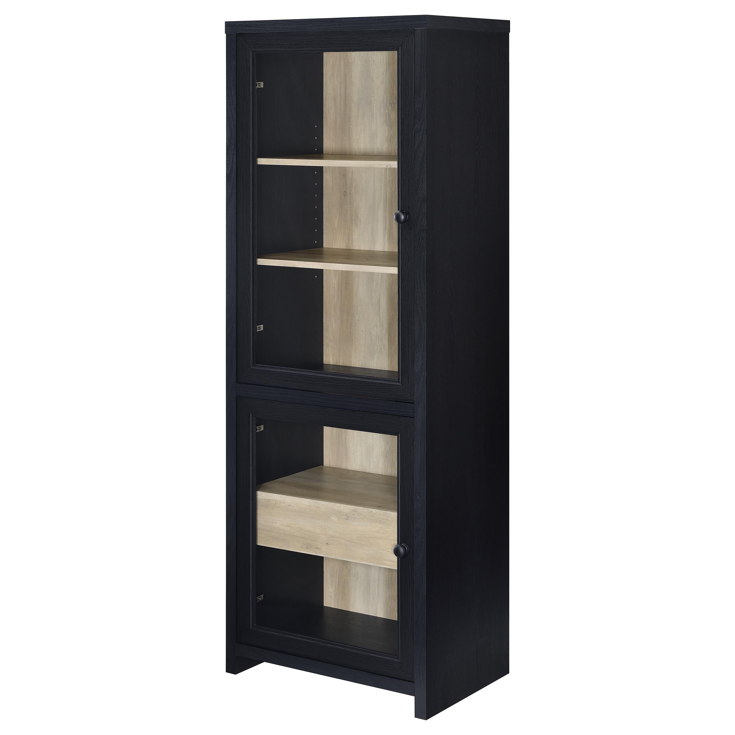 Denison 67-inch 2-door Media Tower Storage Cabinet Black-