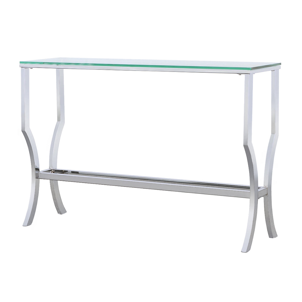 Saide Rectangular Glass Top Entryway Console Table Chrome-CoasterEssence