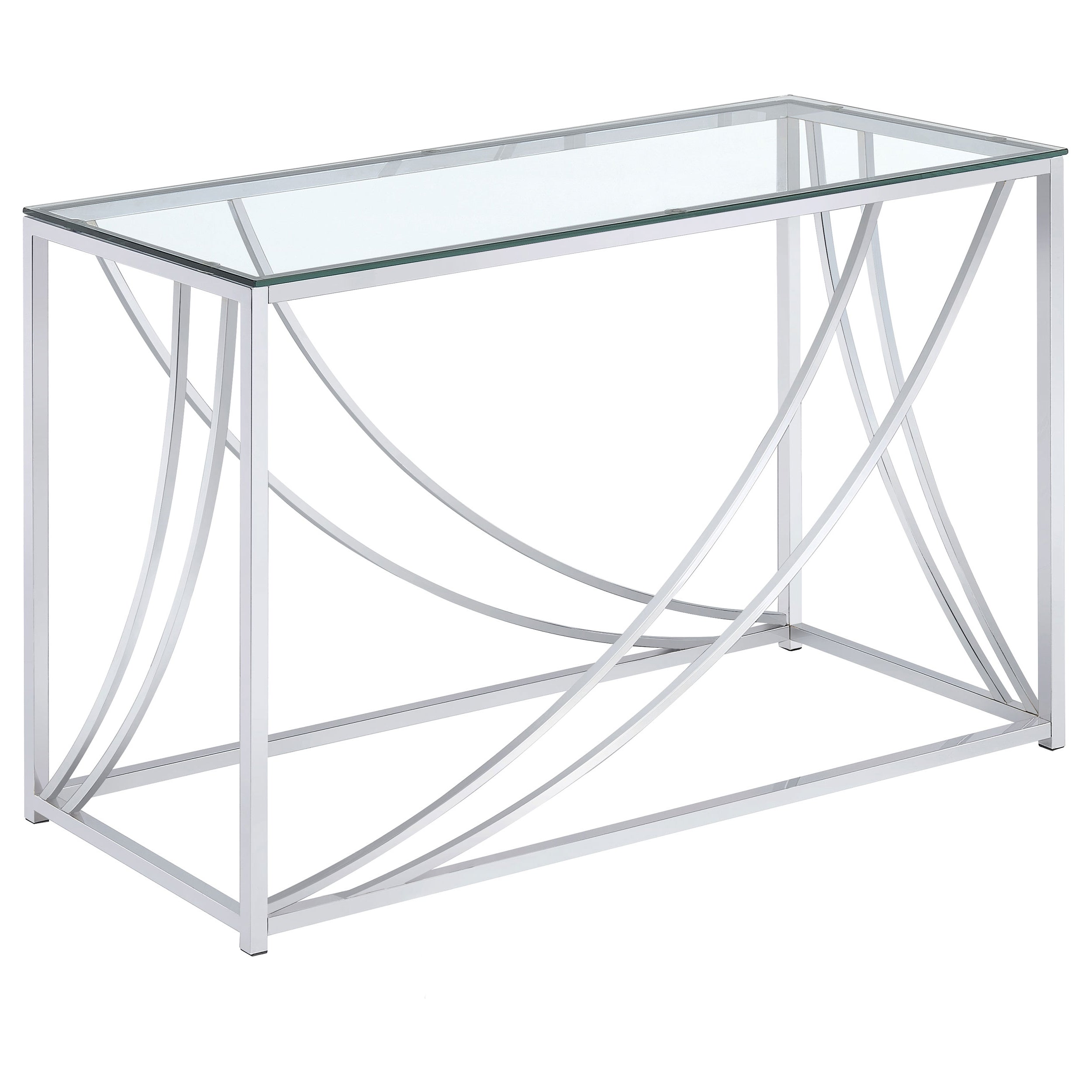 Lille Glass Top Entryway Console Table Accents Chrome-CoasterEssence