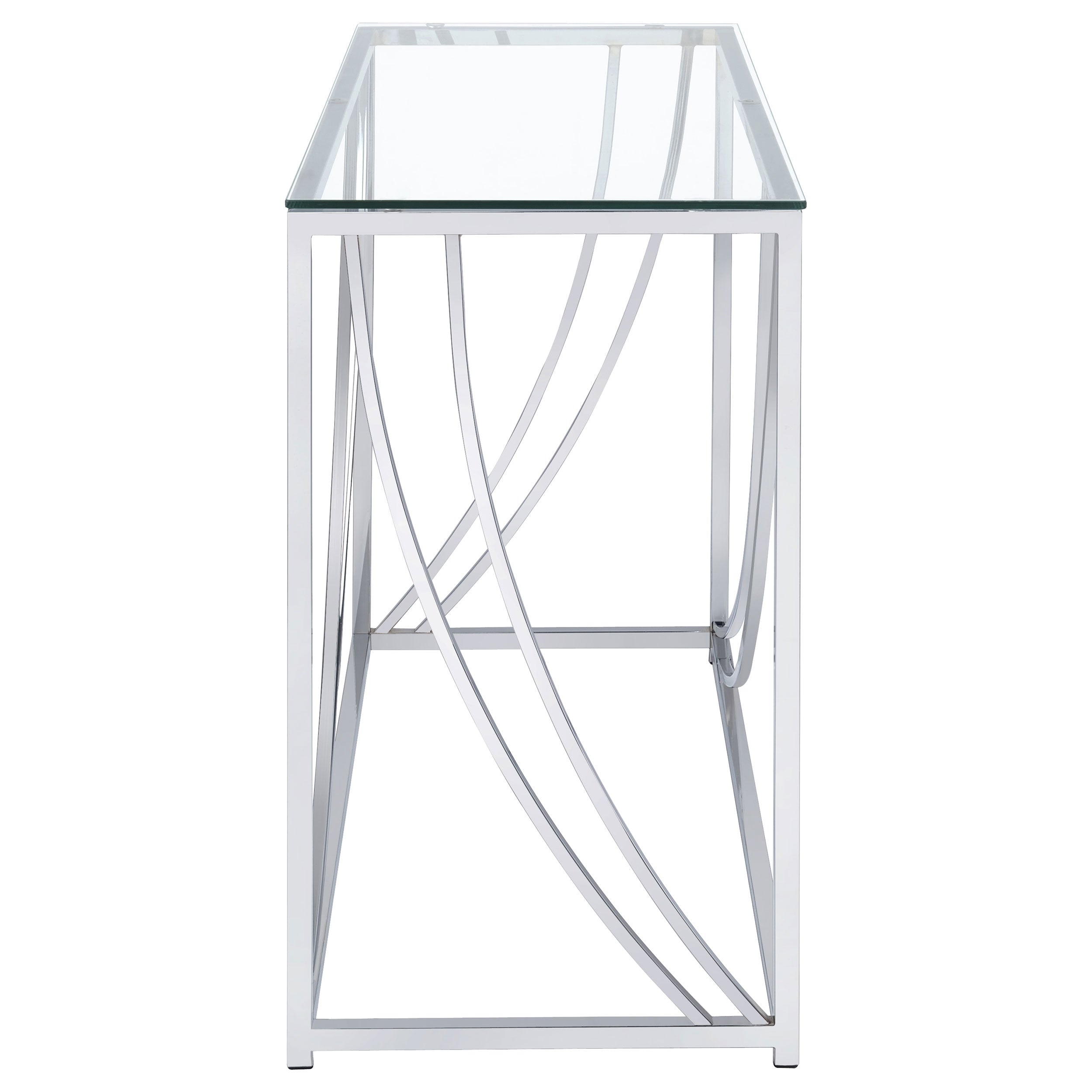 Lille Glass Top Entryway Console Table Accents Chrome-CoasterEssence