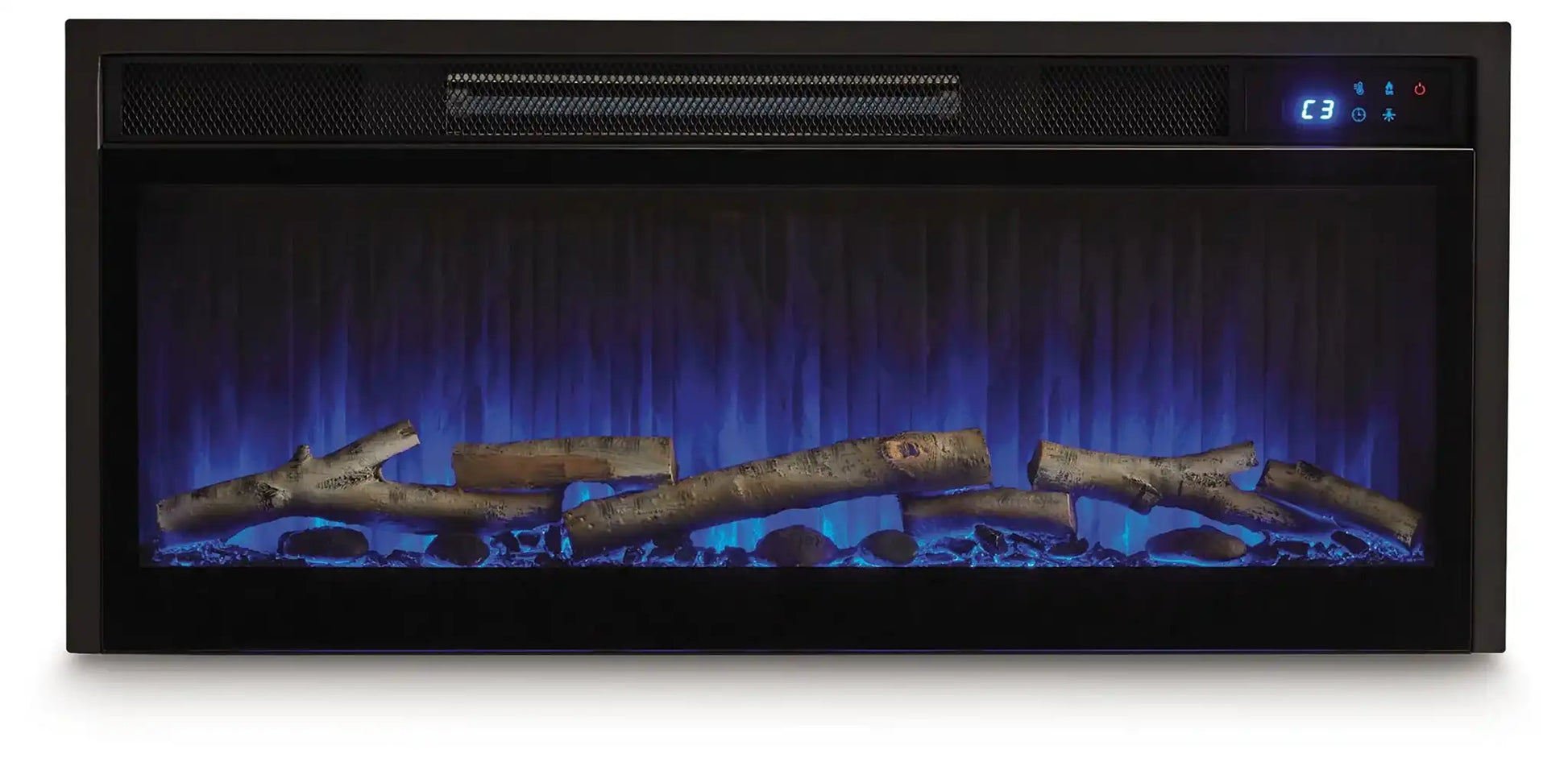Entertainment Accessories - Fireplace Insert With Faux Birch Log Set - Black - Best Buy Furniture