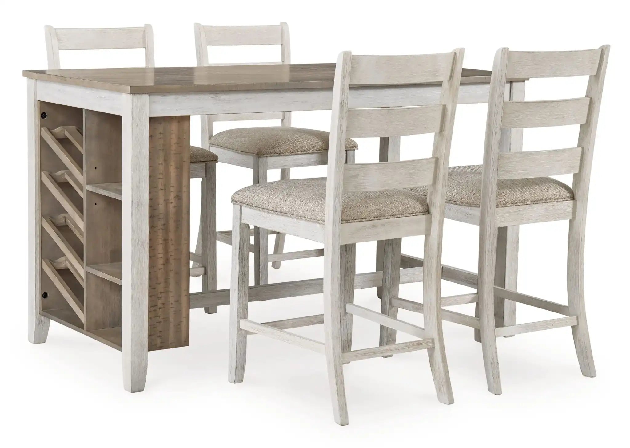 Skempton - Rectangular Counter Table With Storage - White