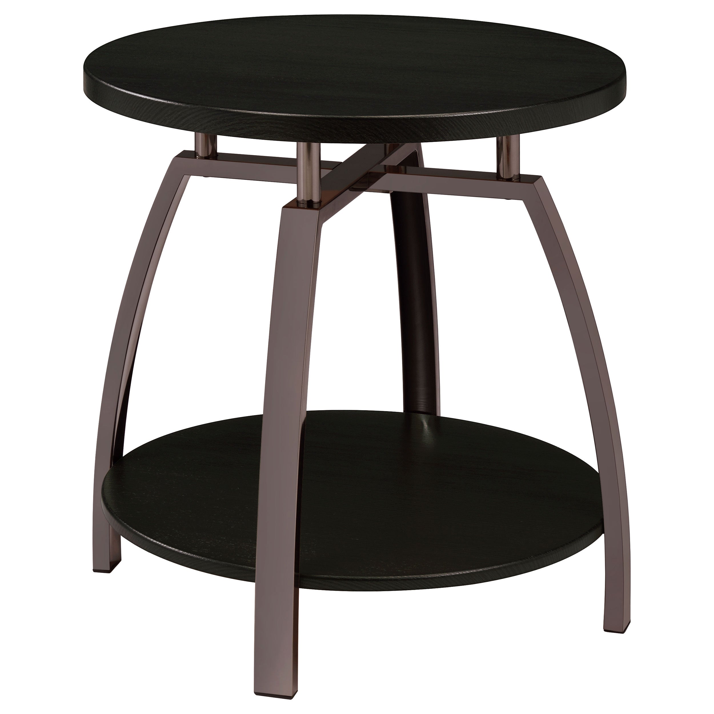Dacre Round Engineered Wood Top Side End Table Dark Charcoal-CoasterEssence