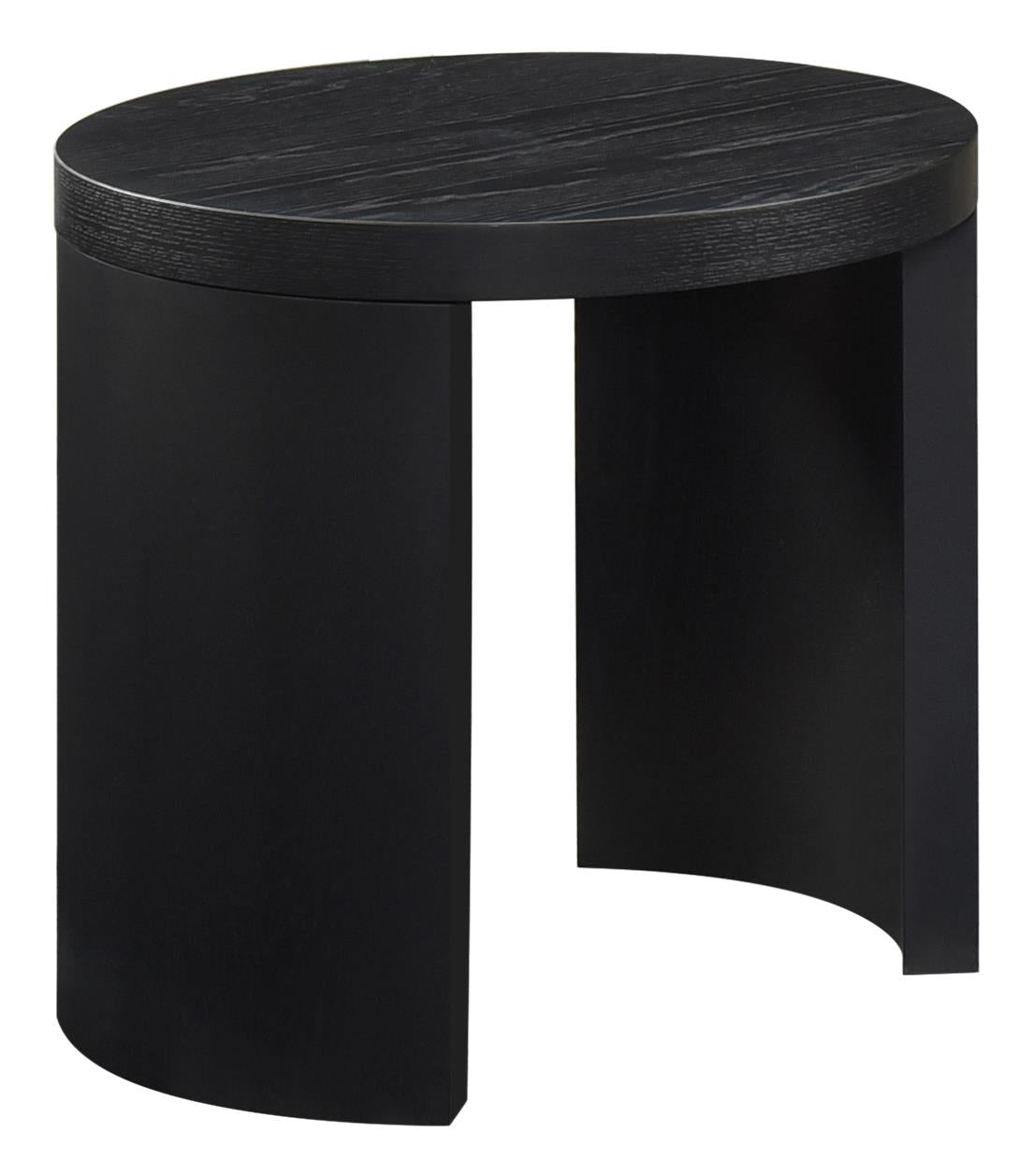 Sweeney 24-inch Round Wood Occasional Side End Table Black-