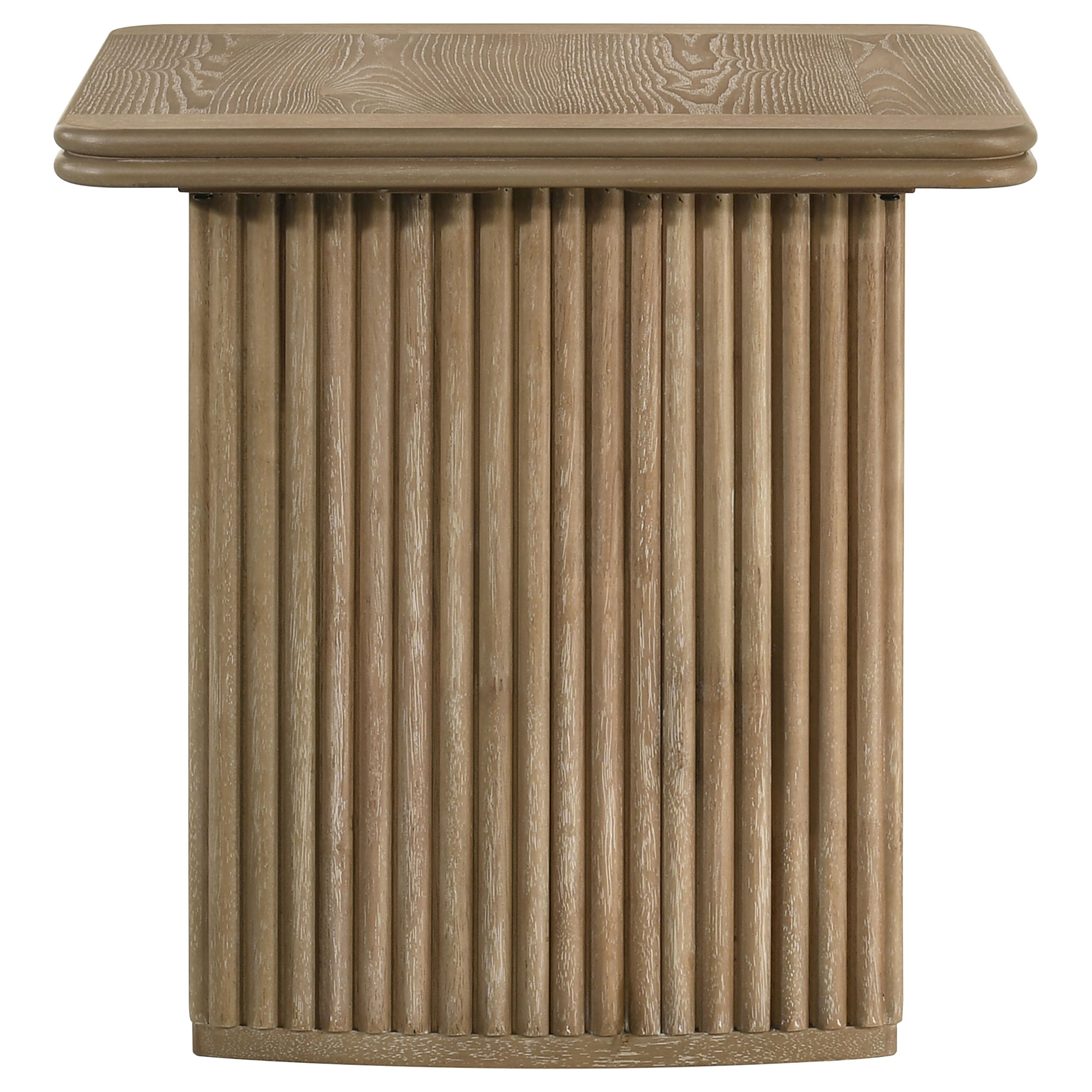 Adina Square Wood Side End Table Distressed Light Brown-