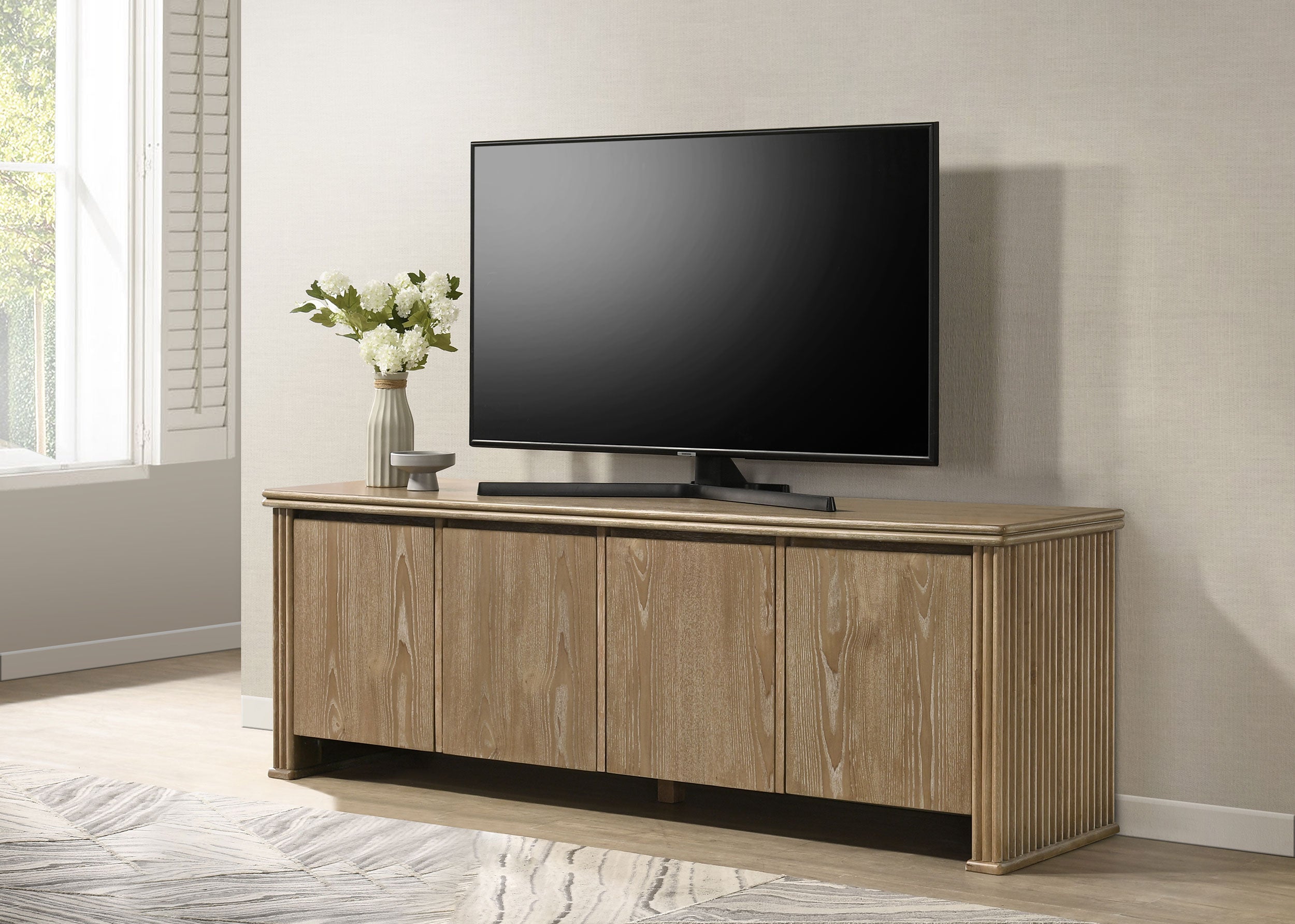 Adina 70-inch TV Stand Media Console Distressed Light Brown-