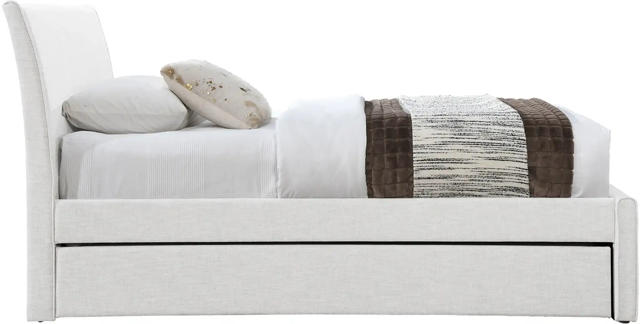 Myles - Linen Twin Trundle Bed