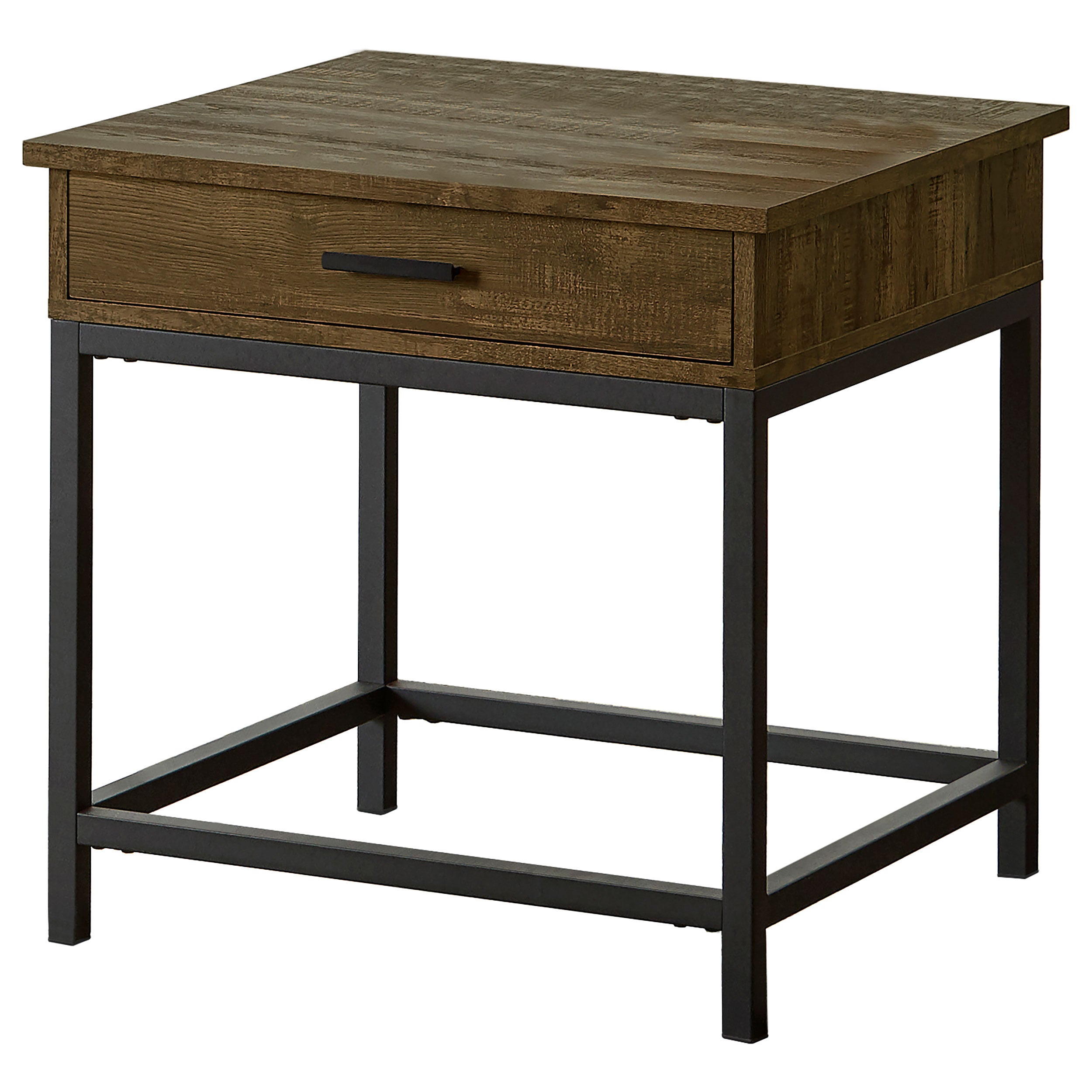 Byers 1-drawer Square Engineered Wood End Table Brown Oak-CoasterEssence