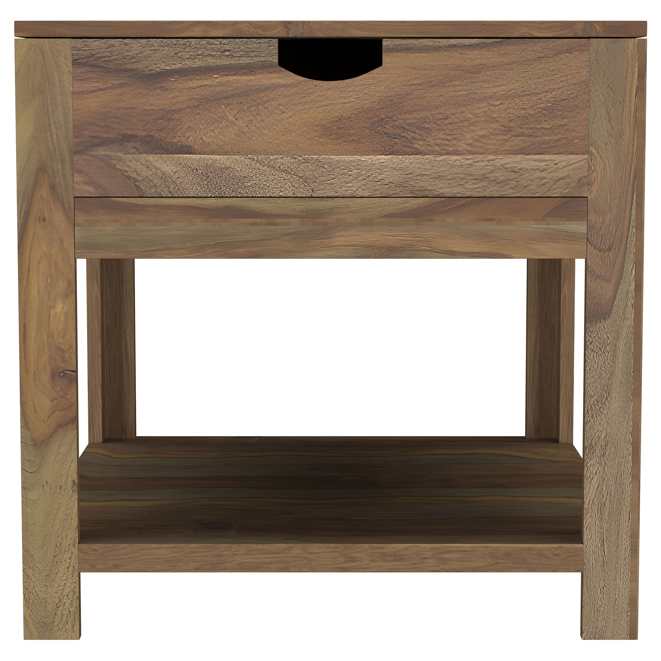 Esther 1-drawer Solid Wood Side End Table Natural Sheesham-