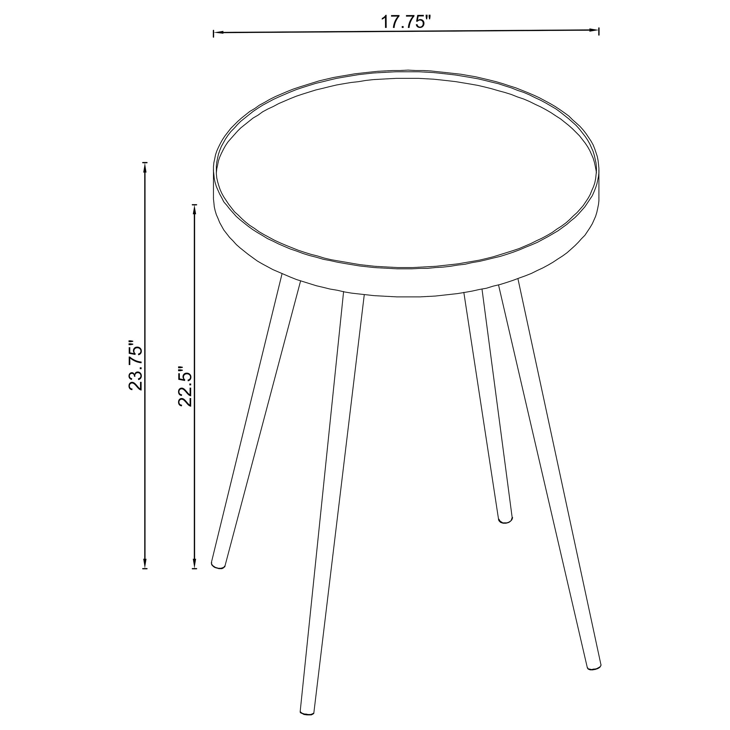 Kaelyn Round Mirror Top End Side Table Gold-CoasterEssence