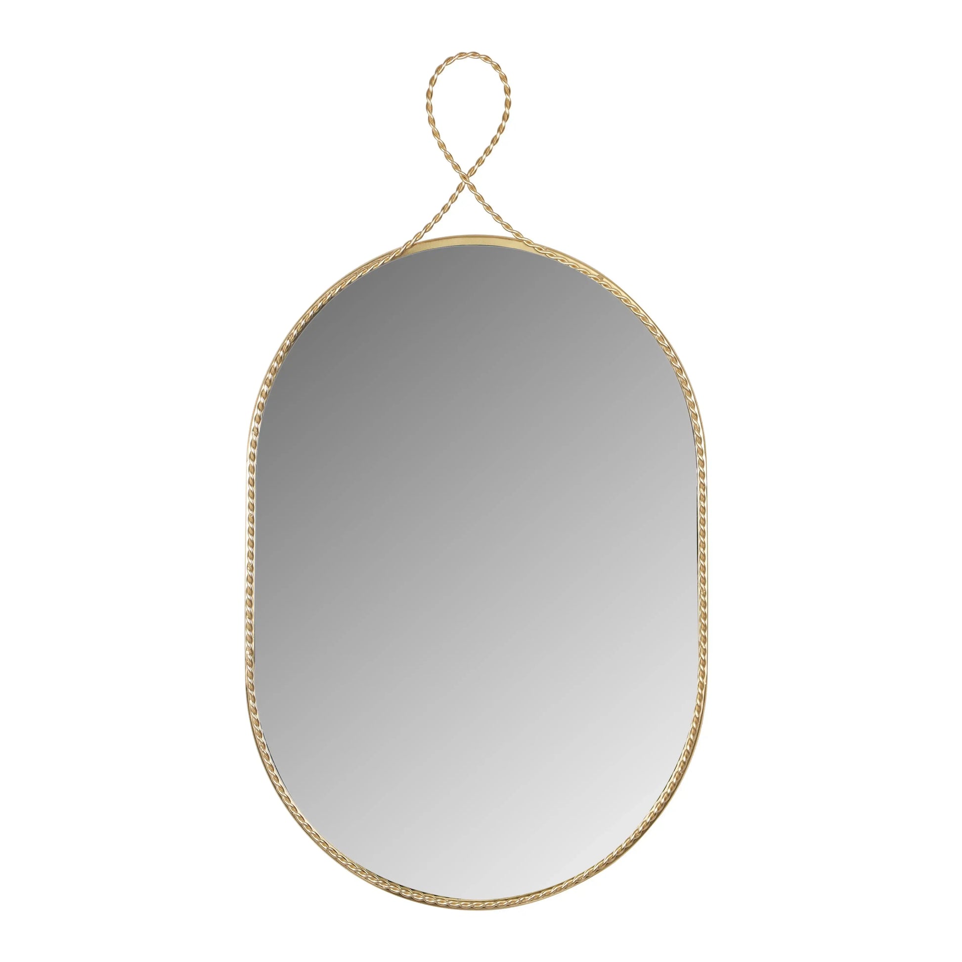 Ravina - Oval Wall Mirror - Braided Brass - Best Buy Furniture