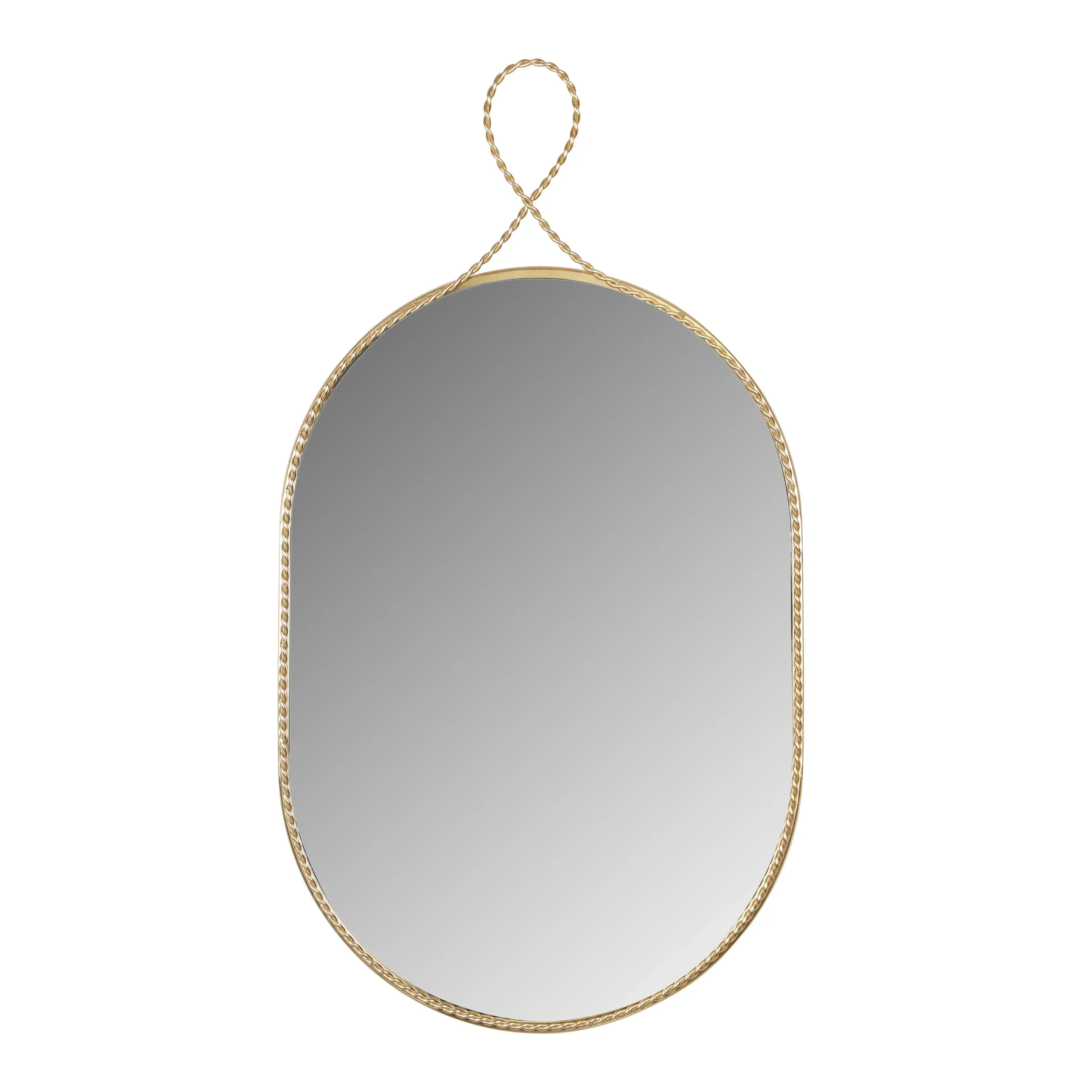 Ravina - Oval Wall Mirror - Braided Brass - Best Buy Furniture