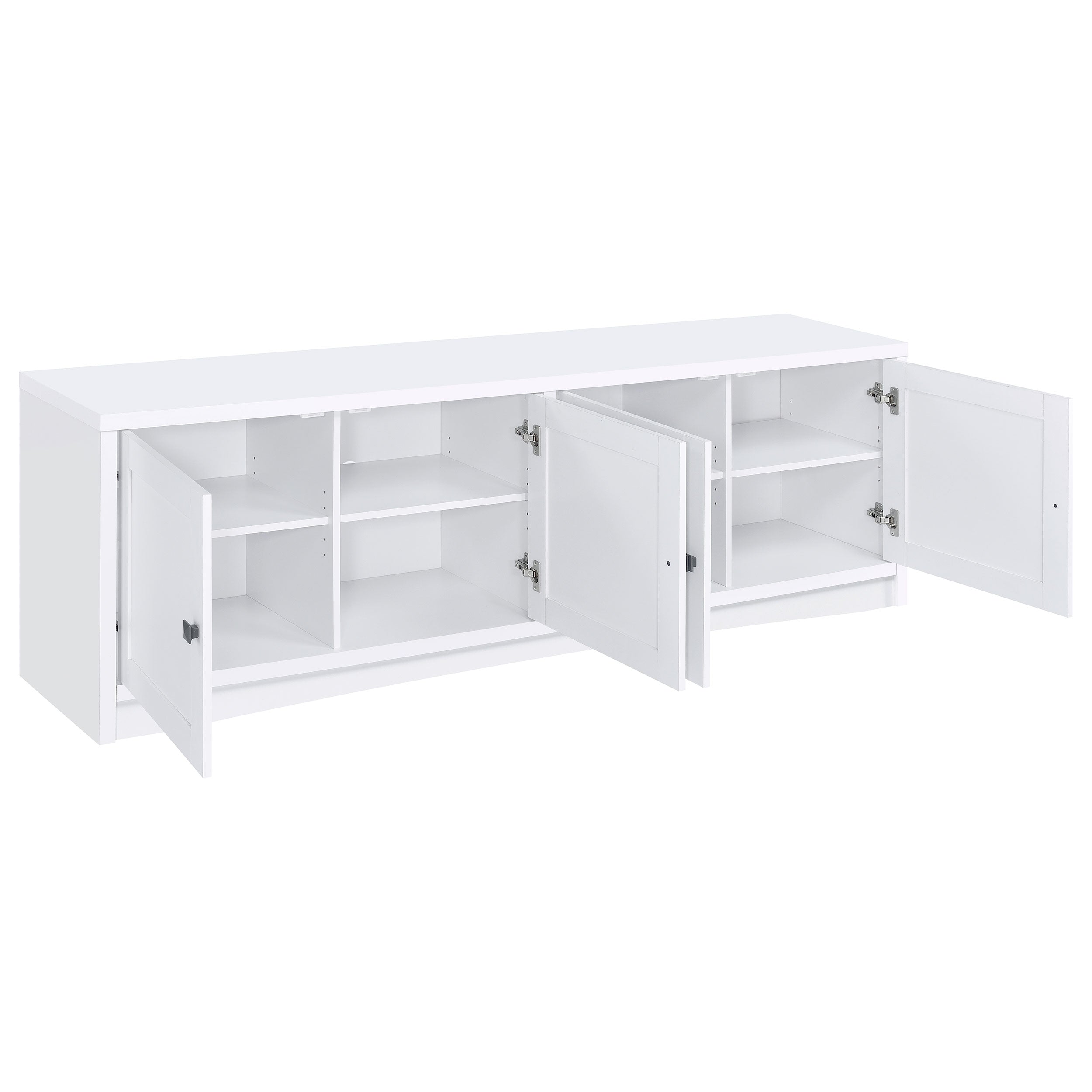 Laughlin 4-door Engineered Wood 78-inch TV Stand White-