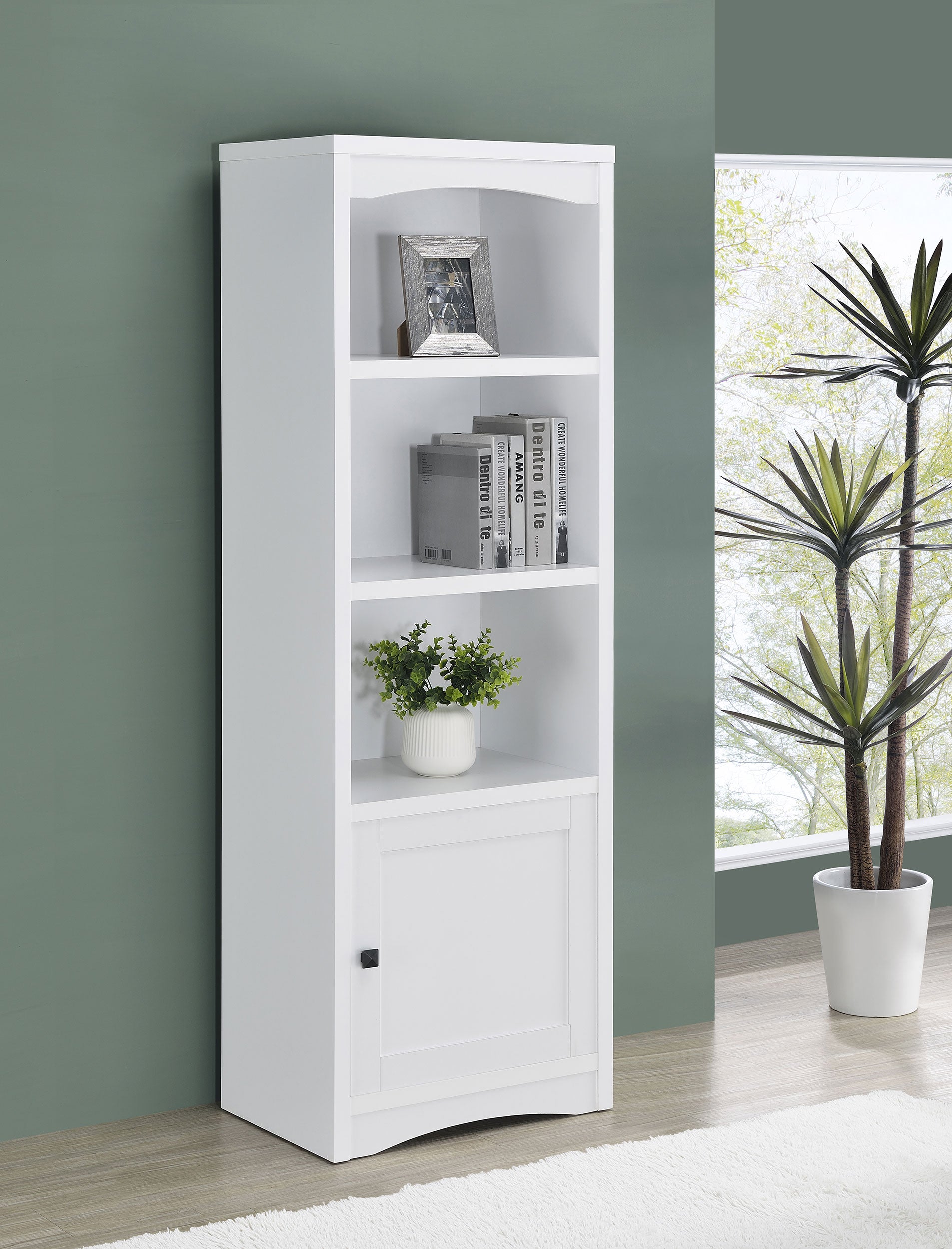 Laughlin 4-shelf Engineered Wood Media Tower White-