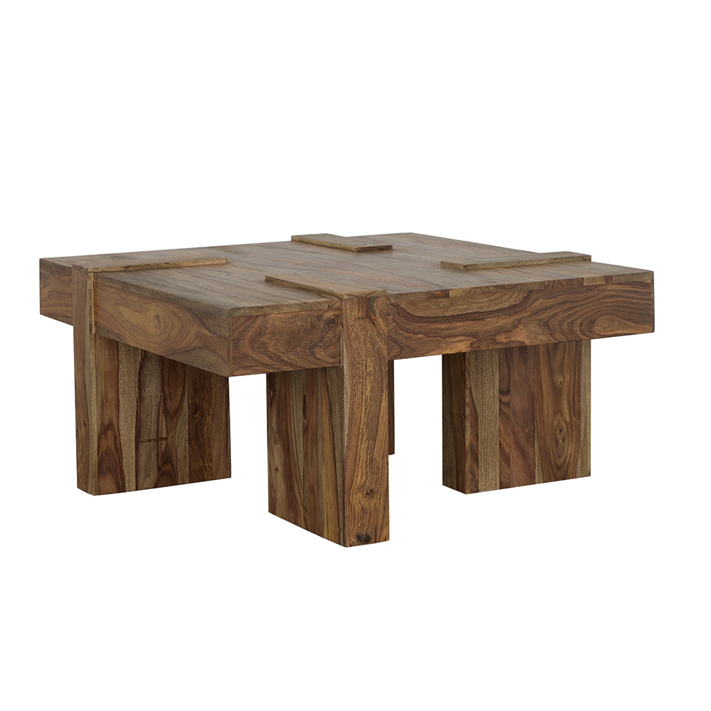 Samira Square Solid Wood Coffee Table Natural Sheesham-CoasterEssence