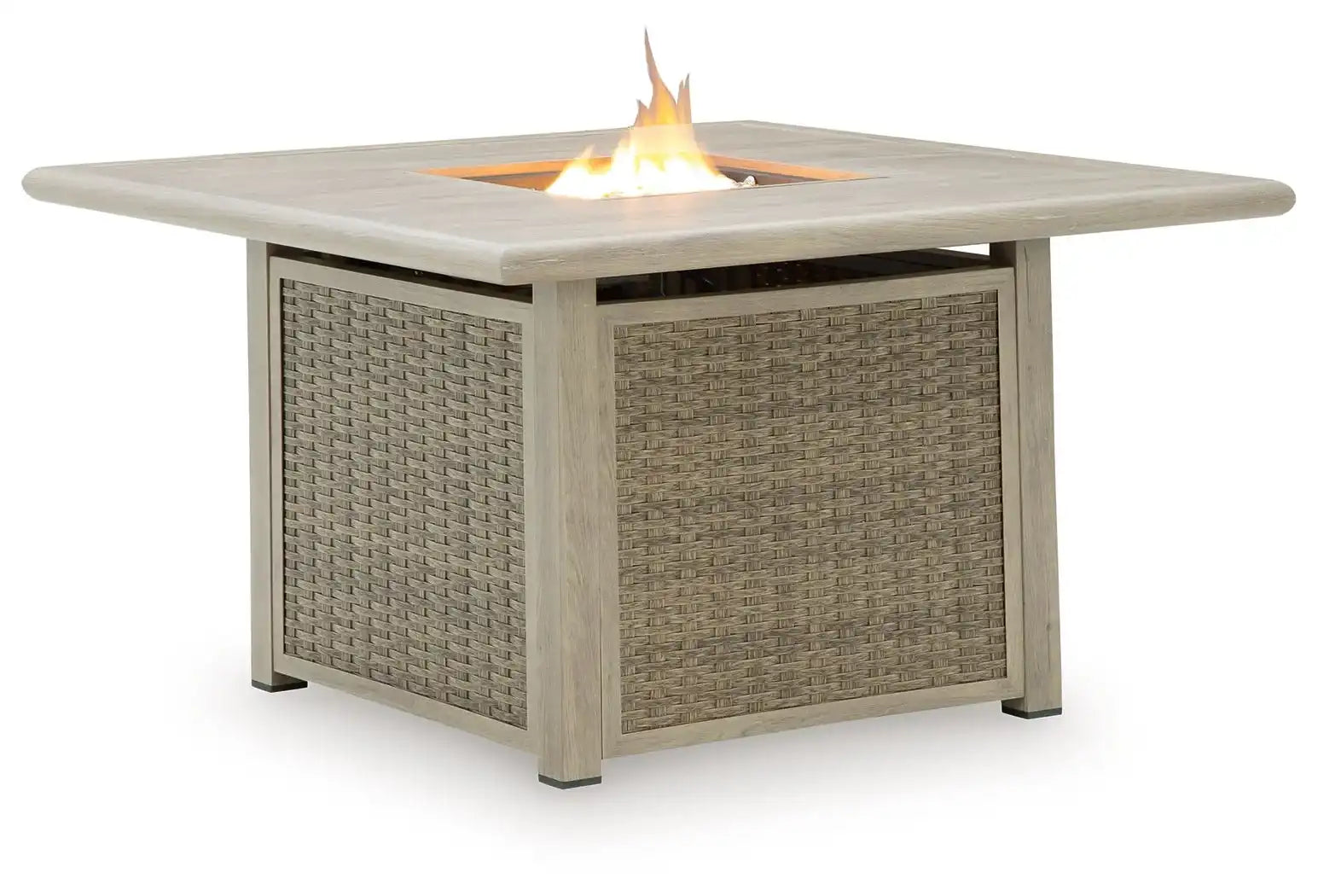 Cliff Trails - Square Fire Pit Table - Beige - Best Buy Furniture