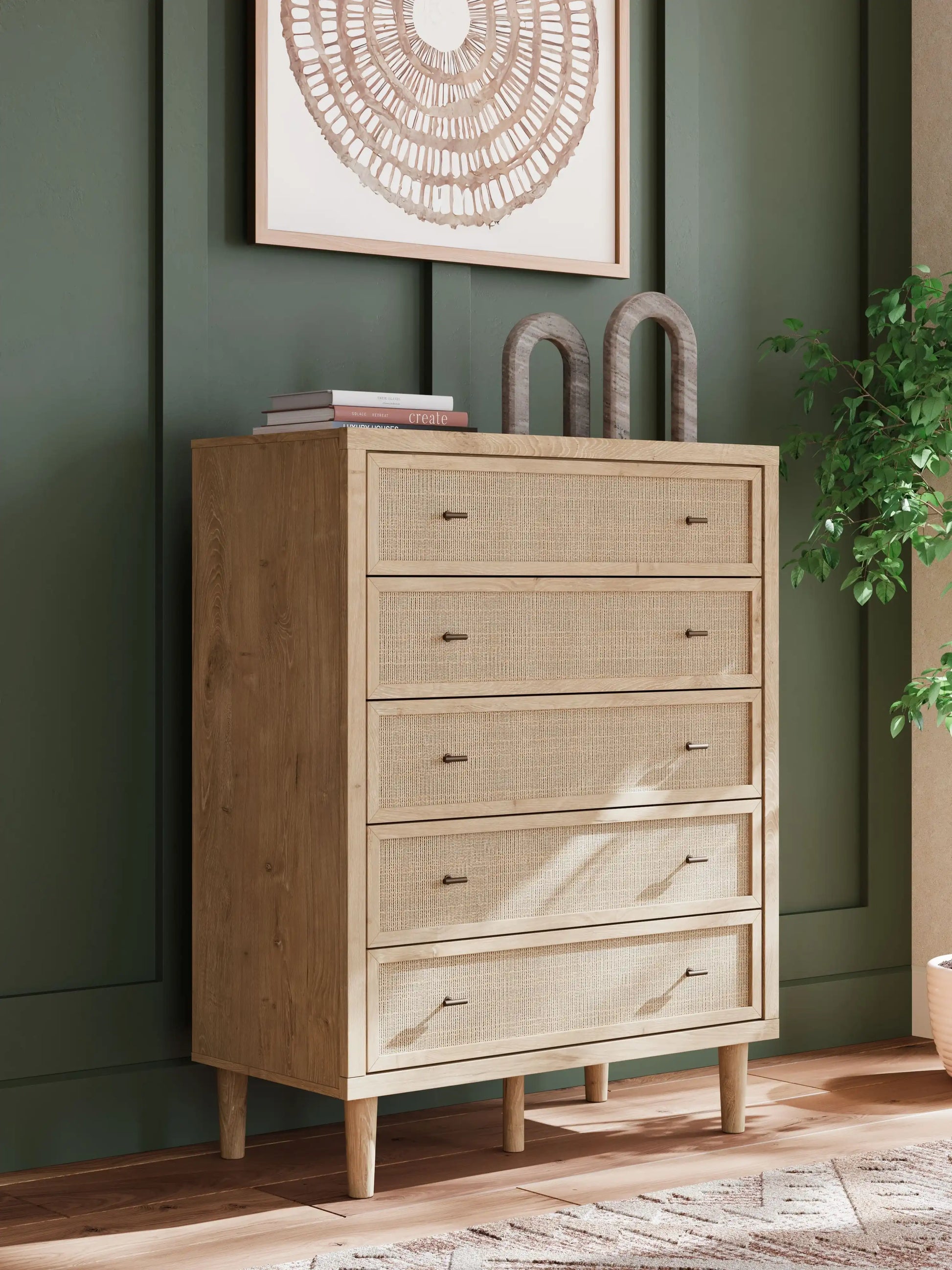 Cielden - Five Drawer Wide Chest - Two-Tone - Best Buy Furniture