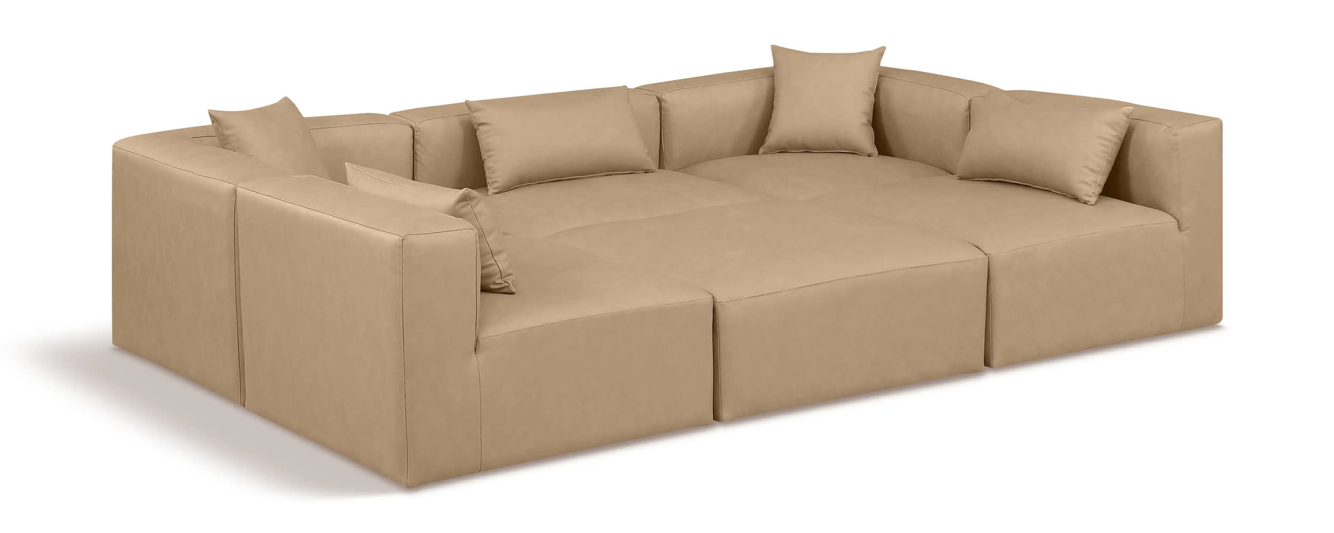 Cube - 6 Piece Modular Sectional - Tan - Best Buy Furniture