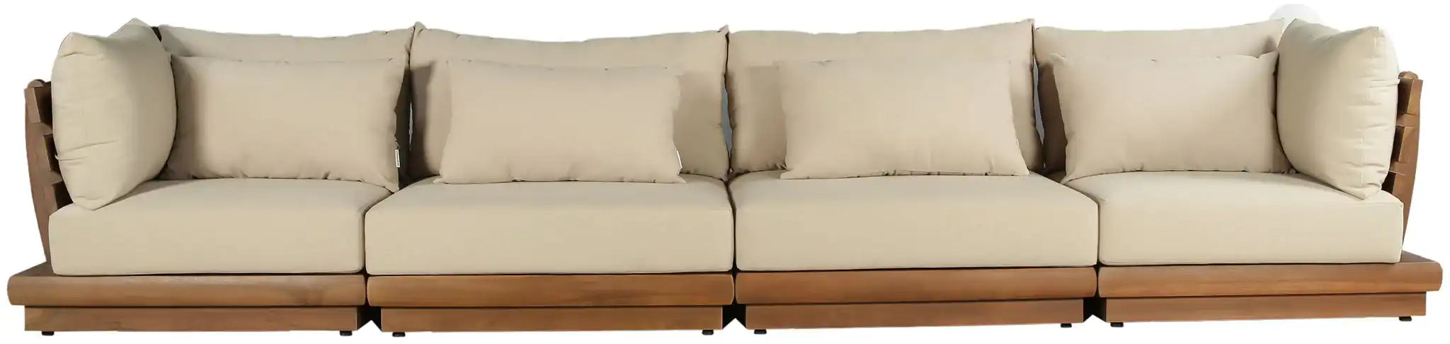 Mirella - 4 Piece Water Resistant Fabric Outdoor Patio Modular Sectional