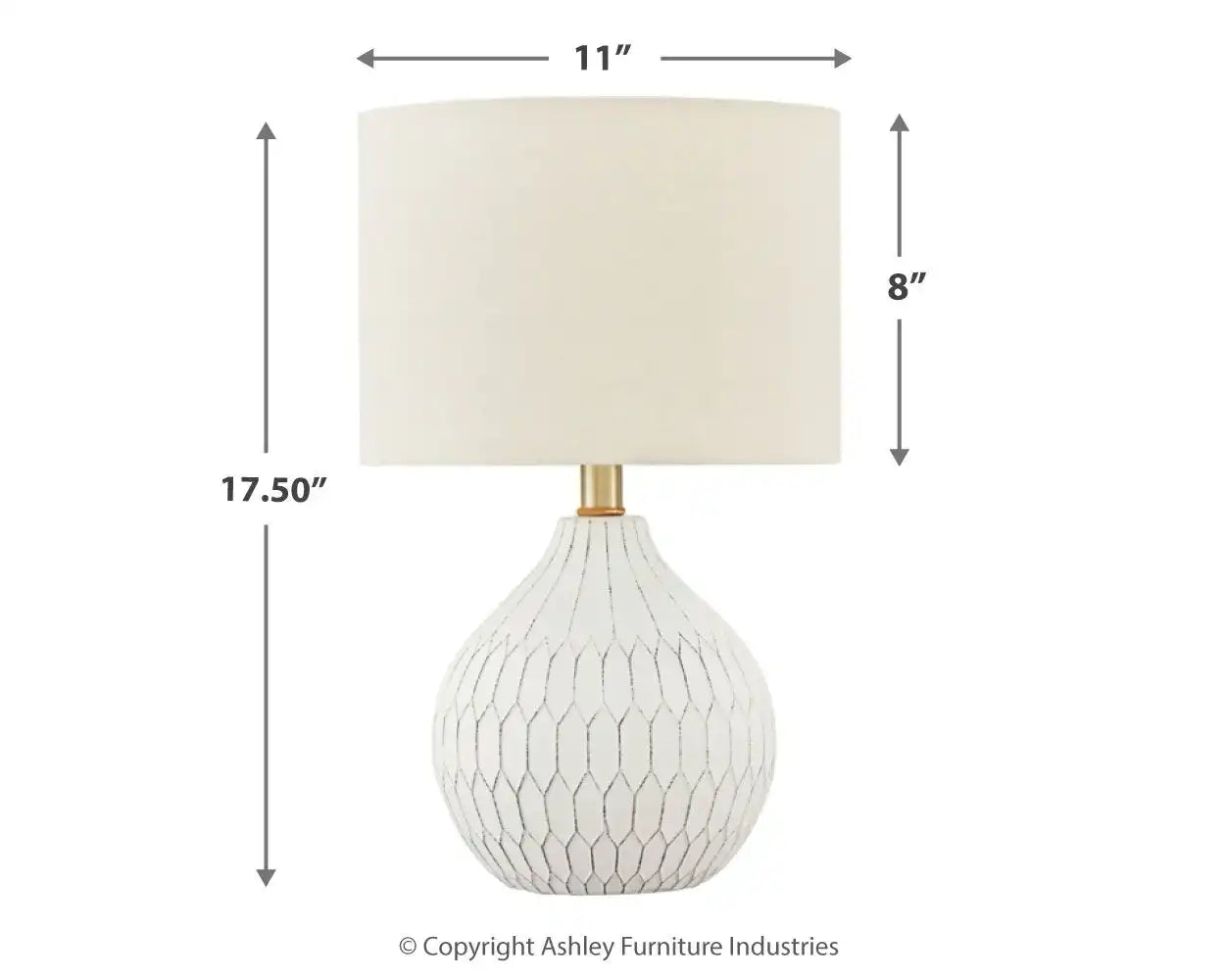 Wardmont - Ceramic Table Lamp - White - Best Buy Furniture