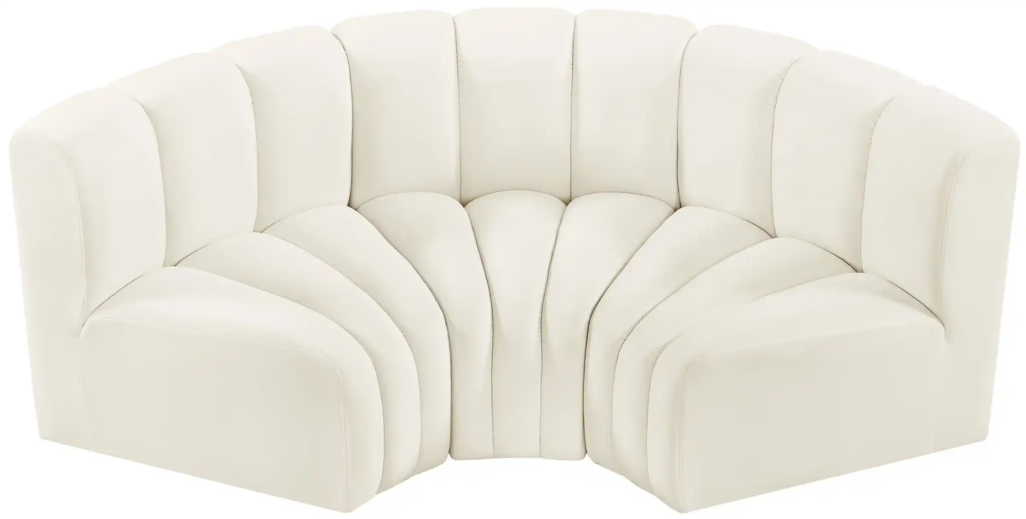 Arc - Velvet 3 Piece Modular U-Shaped Sofa
