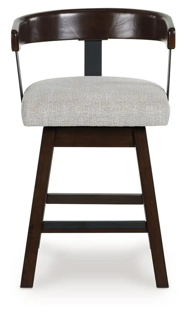 Haddigan - Upholstered Swivel Barstool (Set of 2) - Dark Brown - Best Buy Furniture
