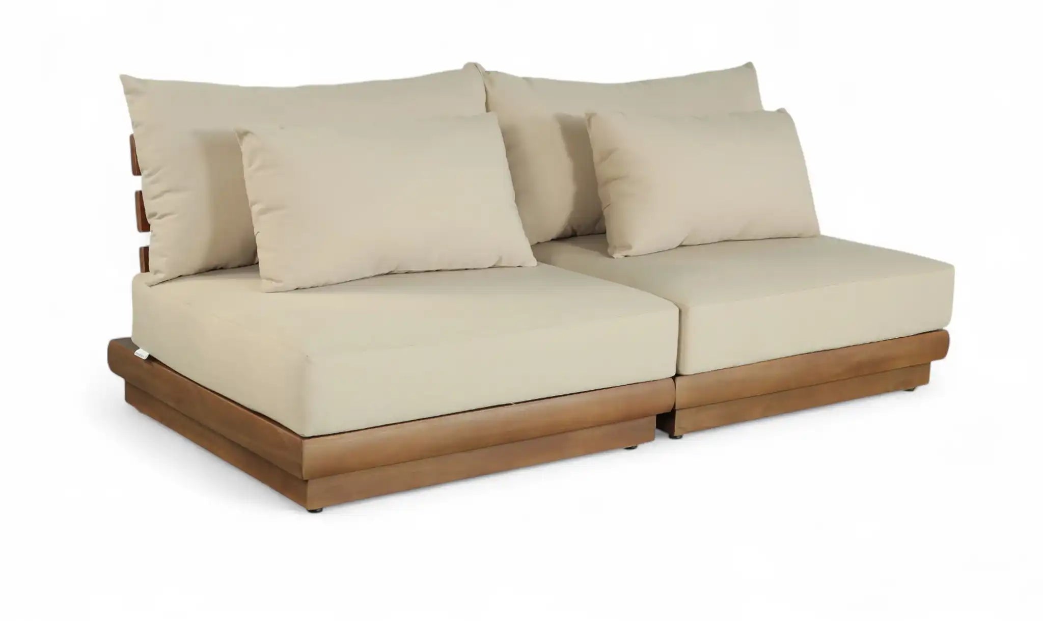 Mirella - 2 Piece Water Resistant Fabric 74" Upholstered Outdoor Patio Modular Armless Loveseat - Best Buy Furniture