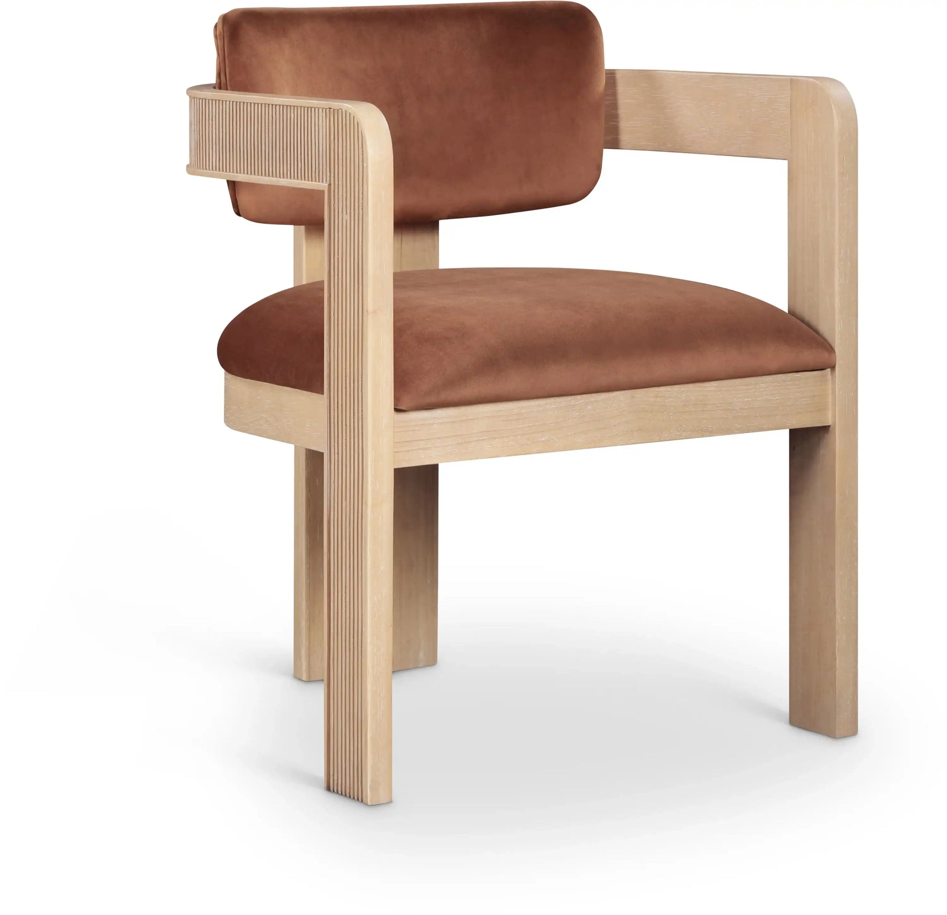 Sacha - Velvet Dining Chair With Natural Base (Set of 2) - Best Buy Furniture