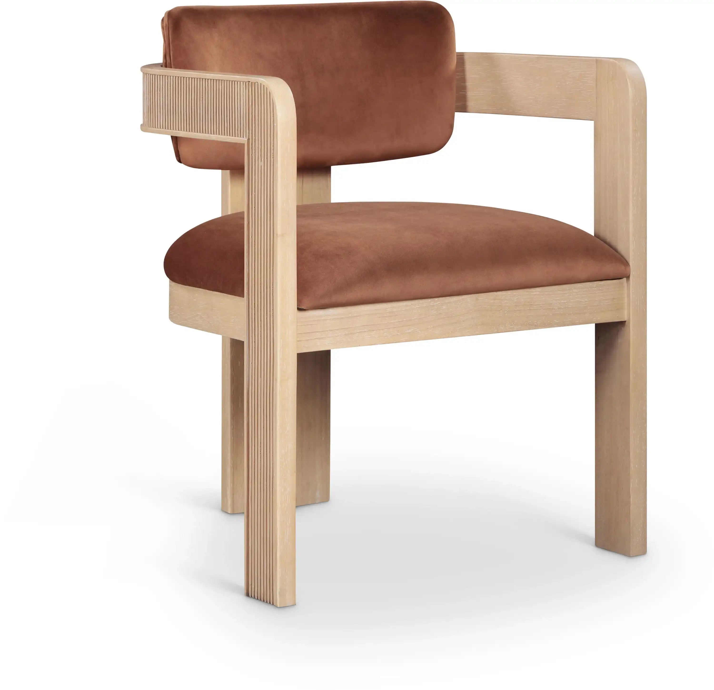 Sacha - Velvet Dining Chair With Natural Base (Set of 2) - Best Buy Furniture