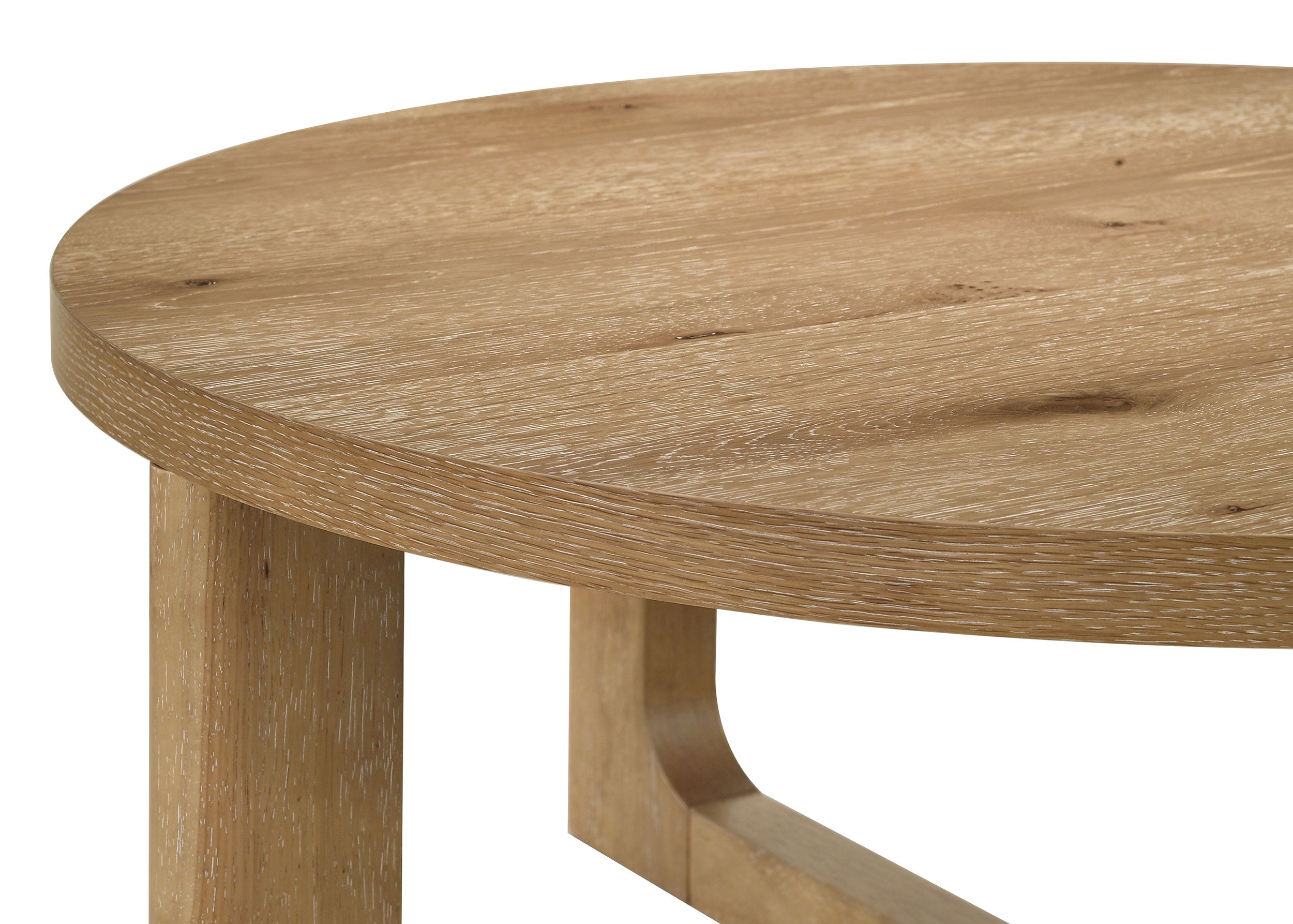 Kessler Round Sculptural Wood Coffee Table Light Oak-