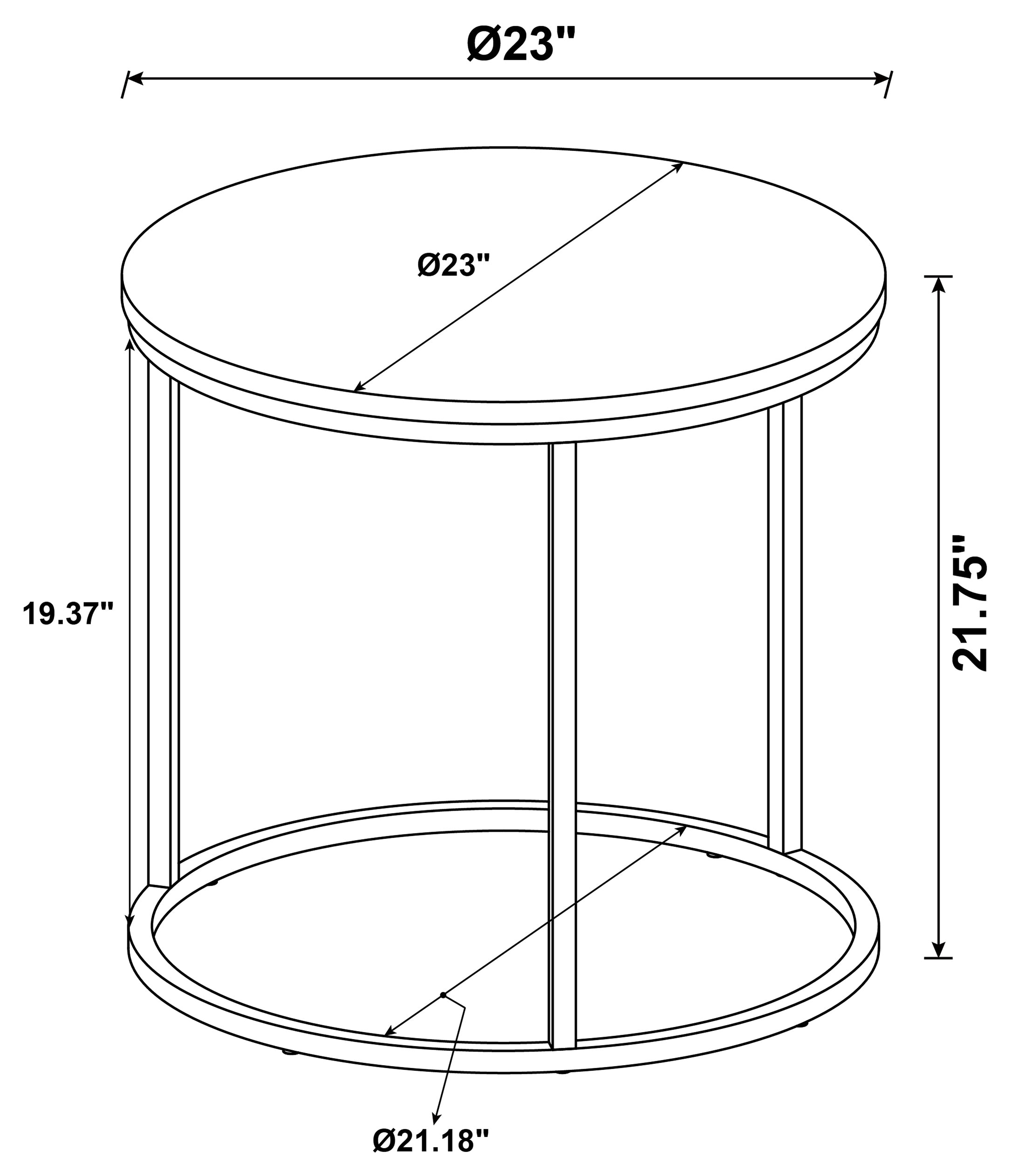 Lainey Round Faux Marble Side End Table Grey-CoasterEveryday