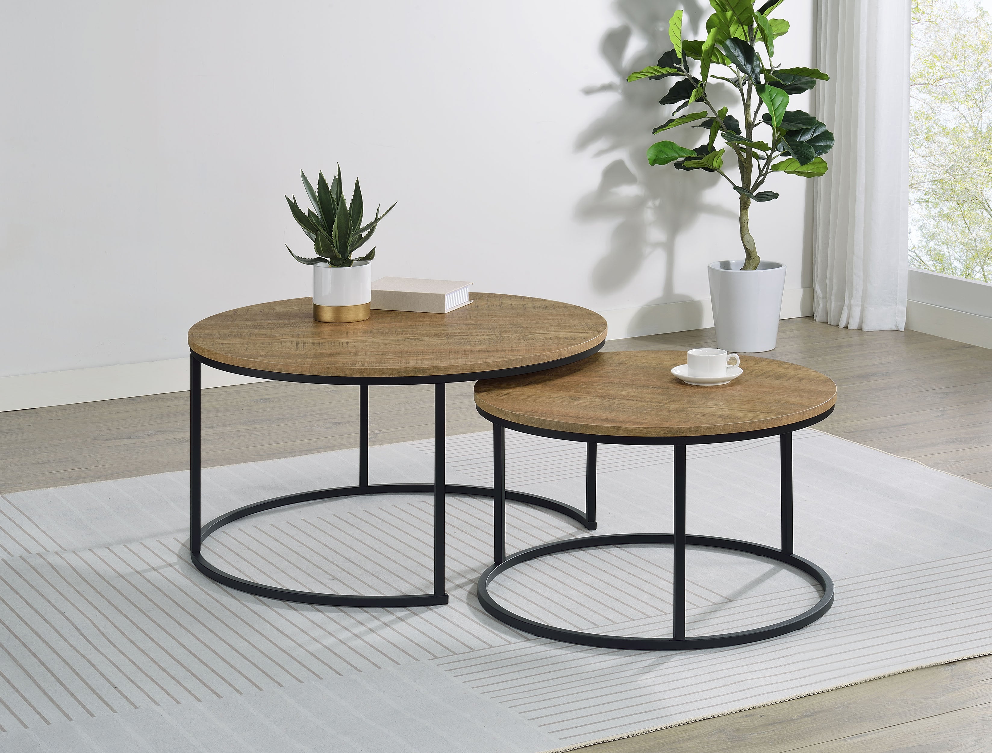 Lainey 2-piece Round Nesting Coffee Table Mango-