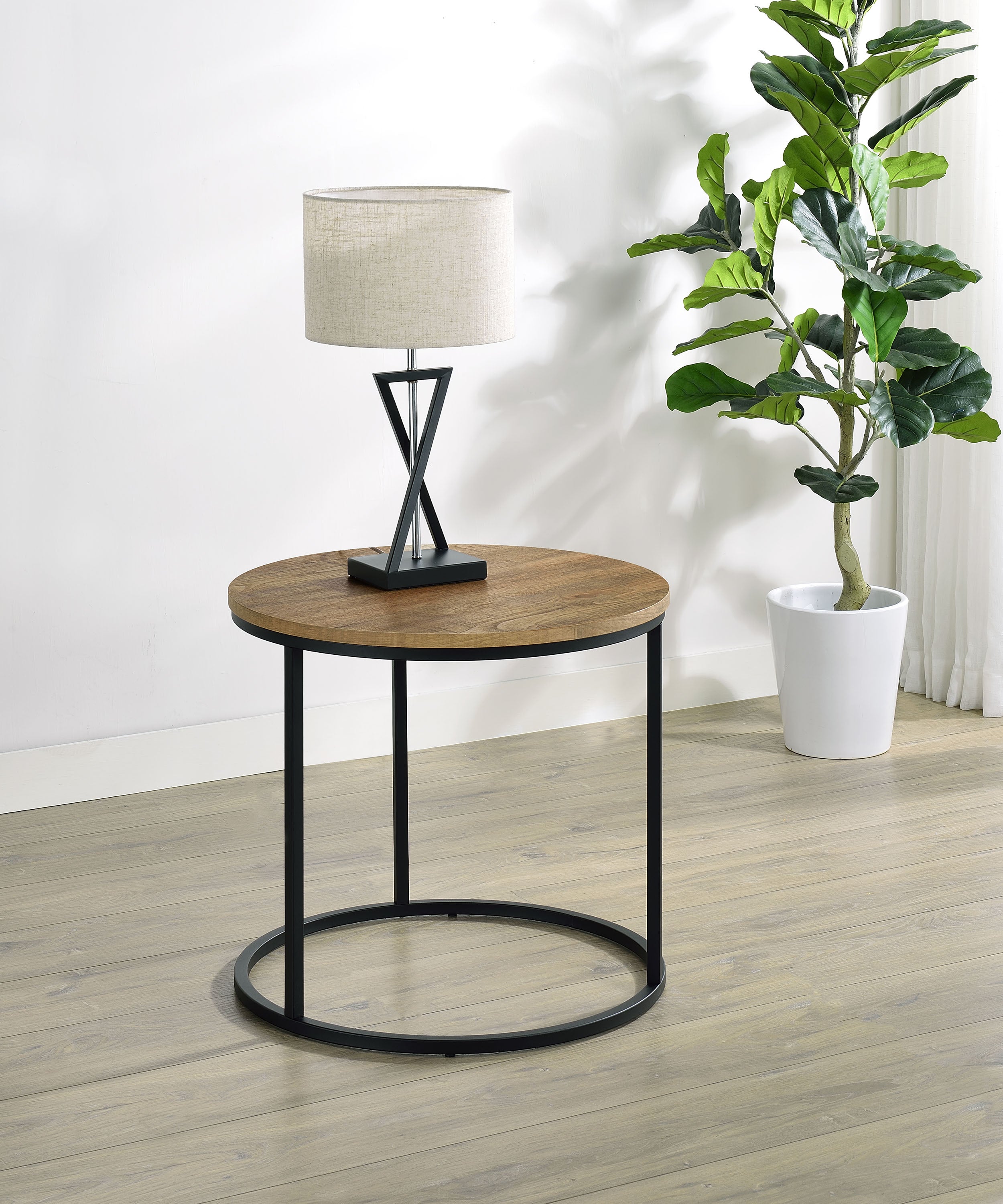 Lainey Round Occasional Side End Table Mango-