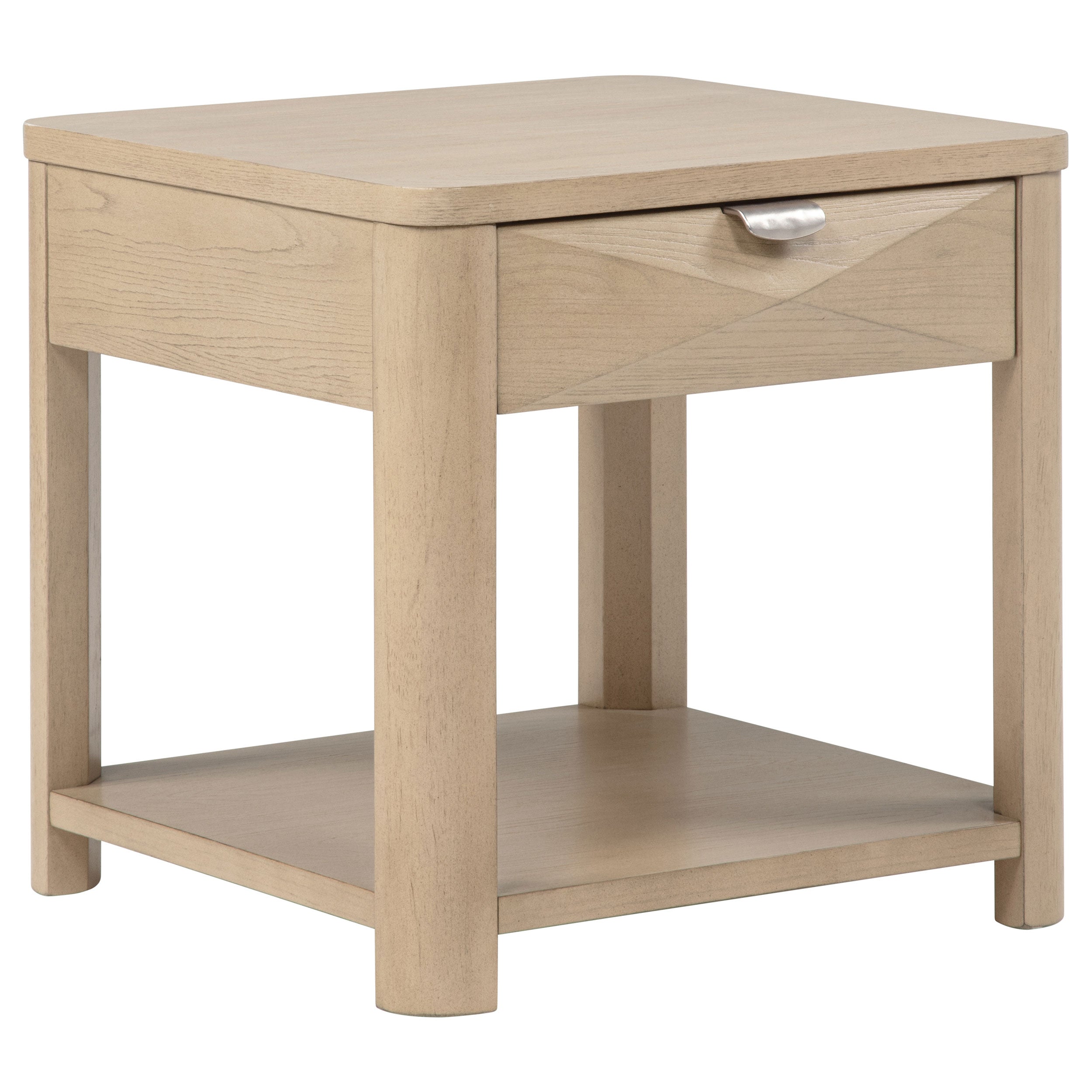 Marcelo Wood End Table with Drawer and Shelf Light Elm-