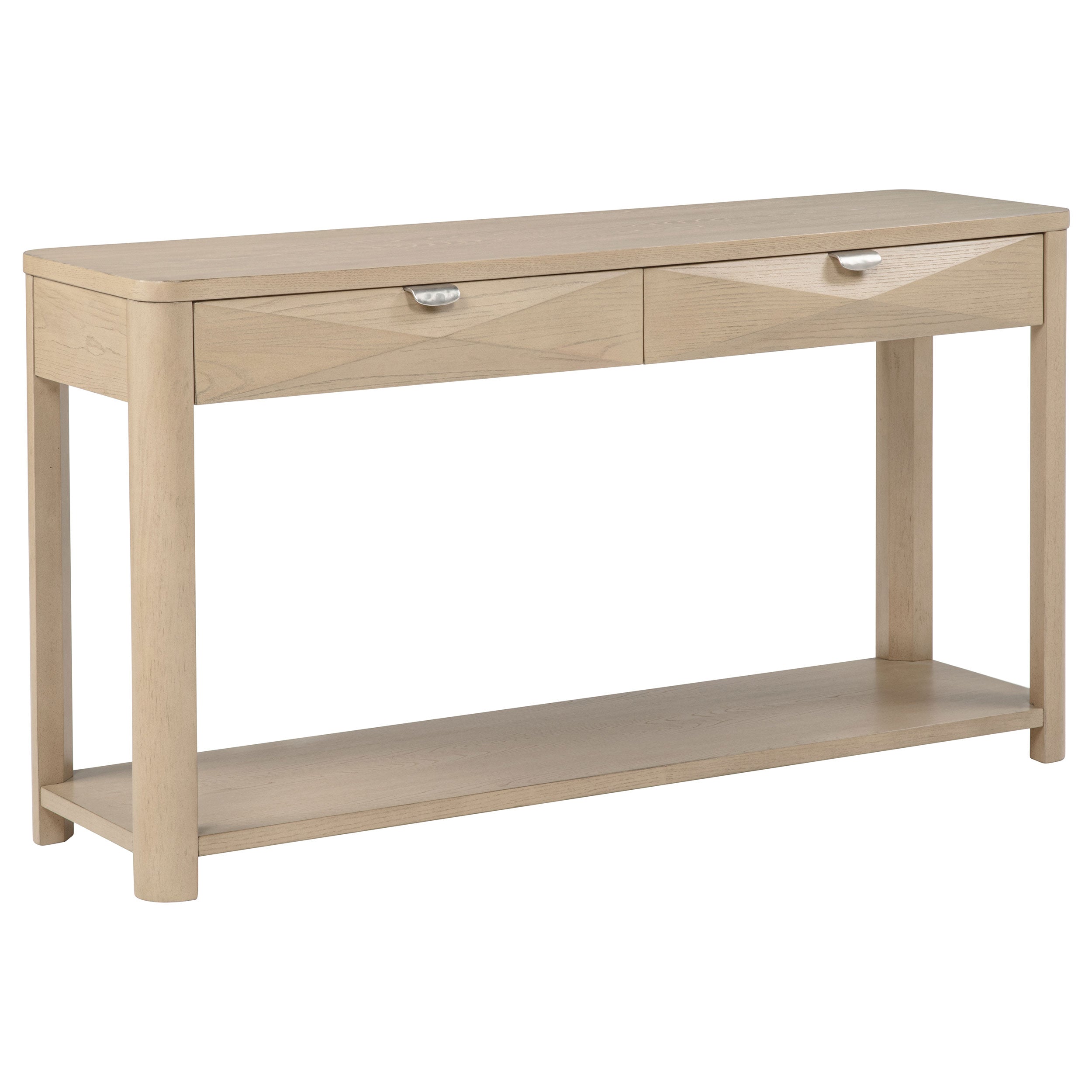 Marcelo Sofa Console Table with 2 Drawers and Shelf Light Elm-