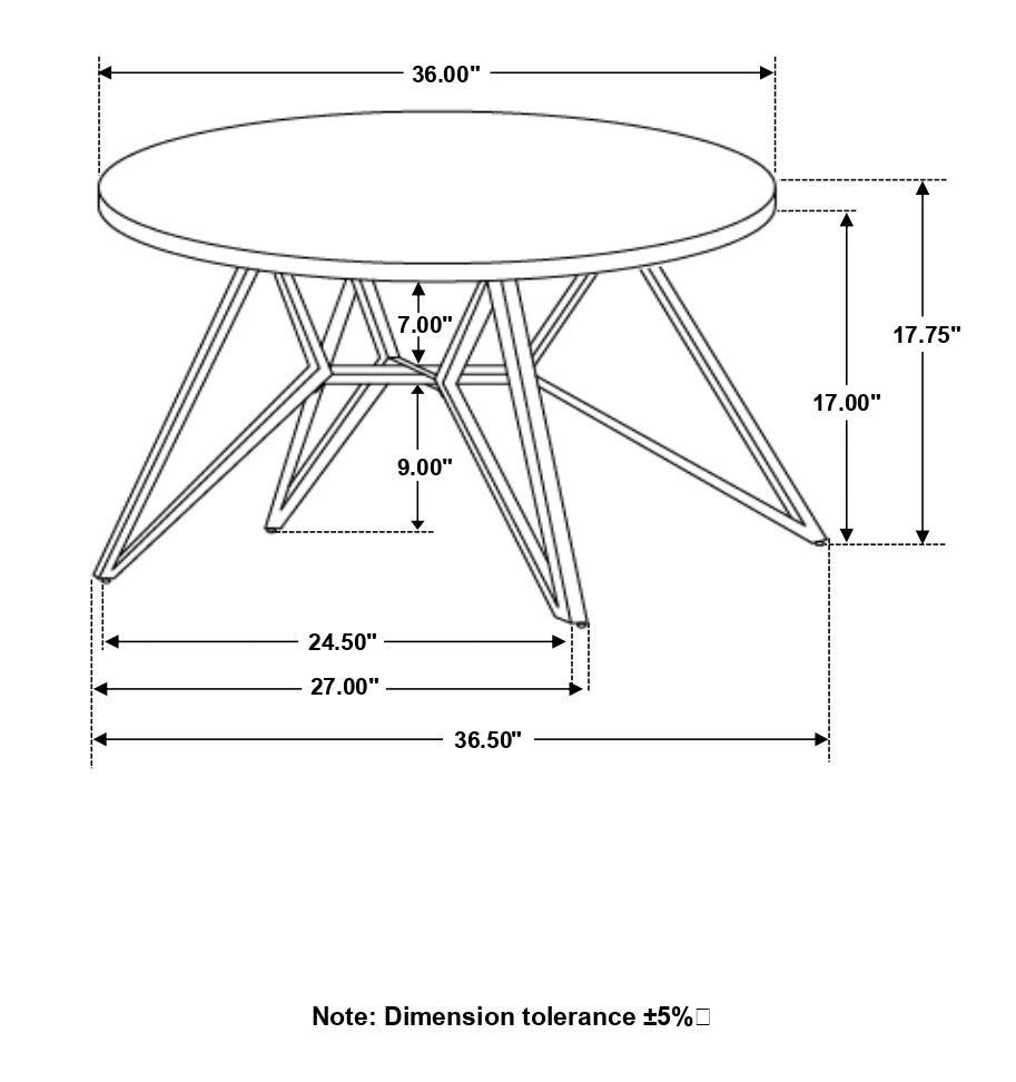 Hadi Round SmartTop Coffee Table Cement and Gunmetal-CoasterEveryday