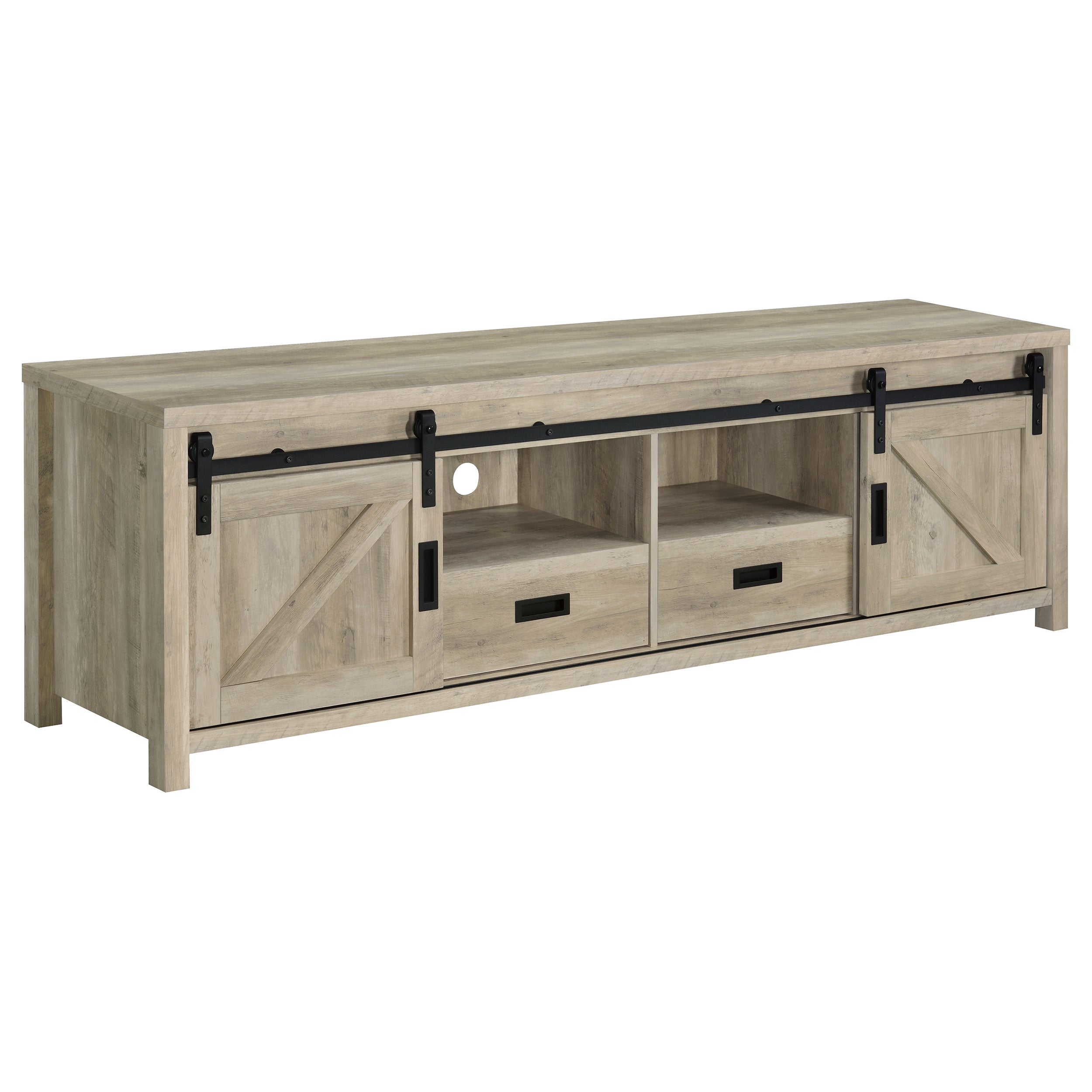 Madra 2-door Engineered Wood 79-inch TV Stand Distressed Pine-CoasterEssence