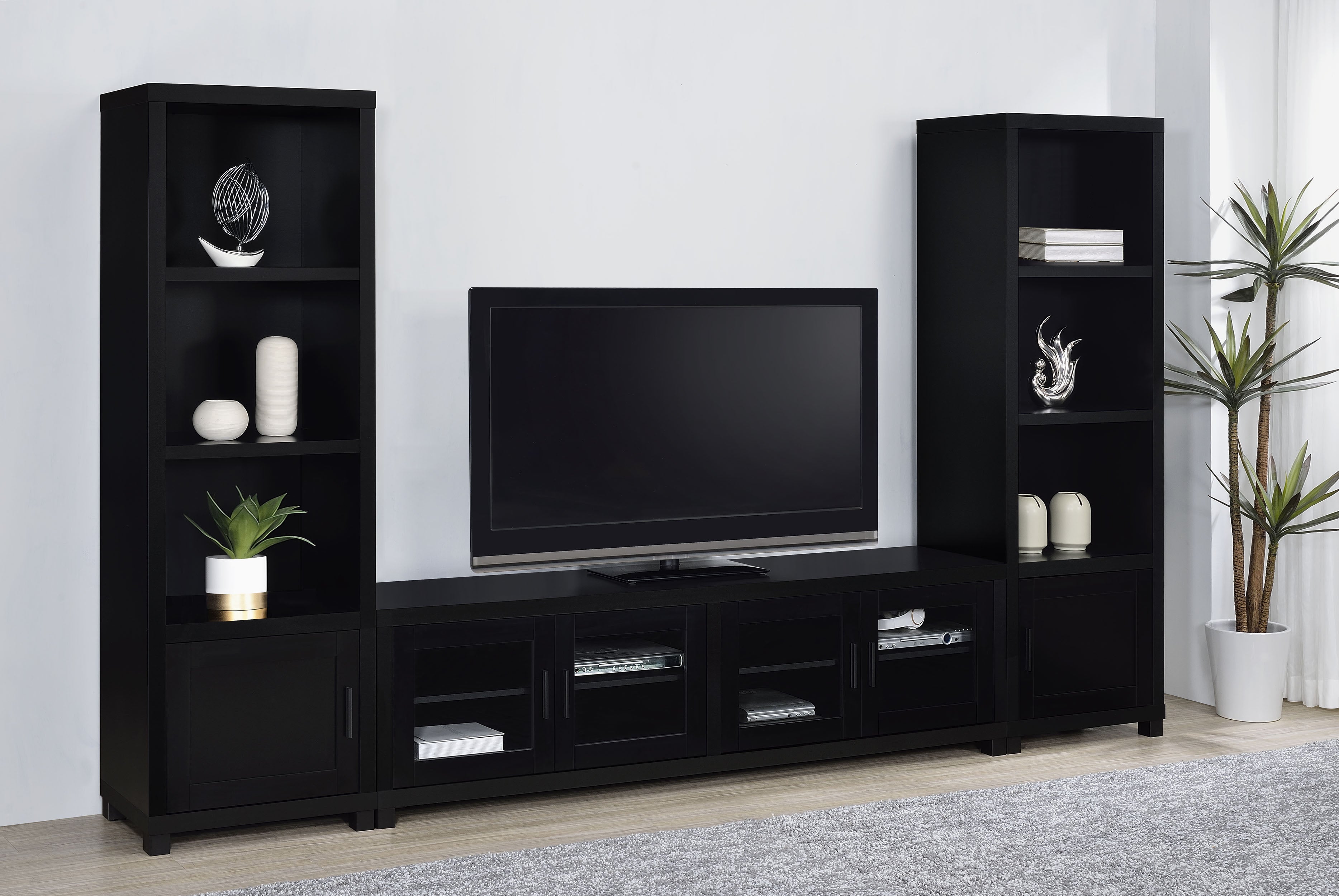 Jupiter 3-piece Entertainment Center 79-inch TV Stand Black-