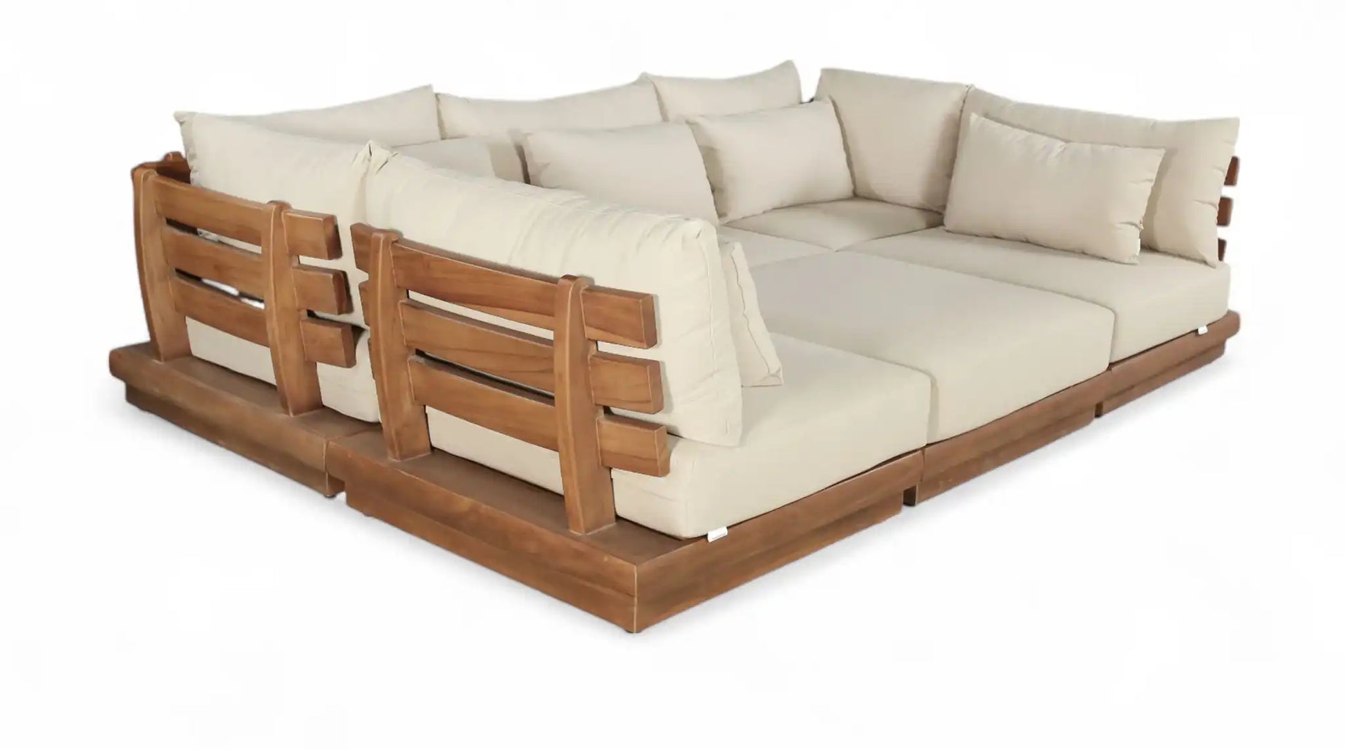 Mirella - 6 Piece Water Resistant Fabric Upholstered Outdoor Patio Modular Sectional - Best Buy Furniture