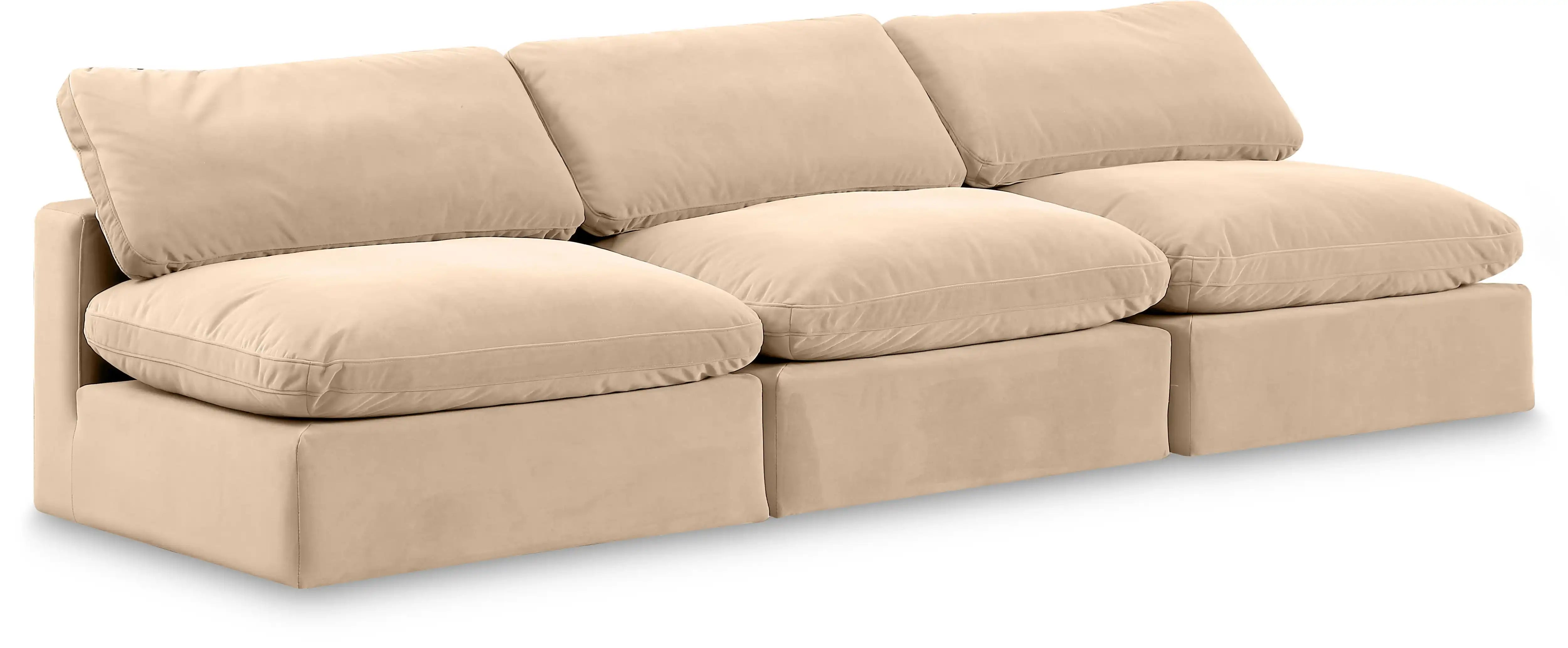Comfy - Velvet Modular Armless Sofa 3 Seats - Best Buy Furniture