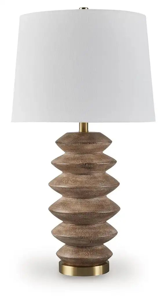Jyllyard - Poly Table Lamp - Brown / Gold Finish - Best Buy Furniture