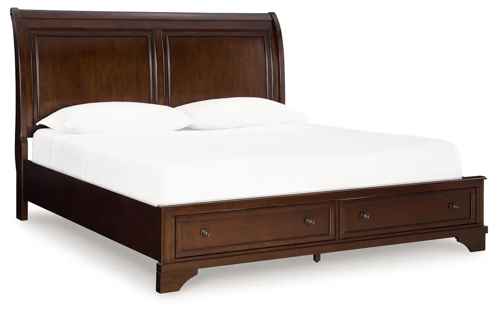 Trellington - King Sleigh Storage Bed - Brown - Best Buy Furniture