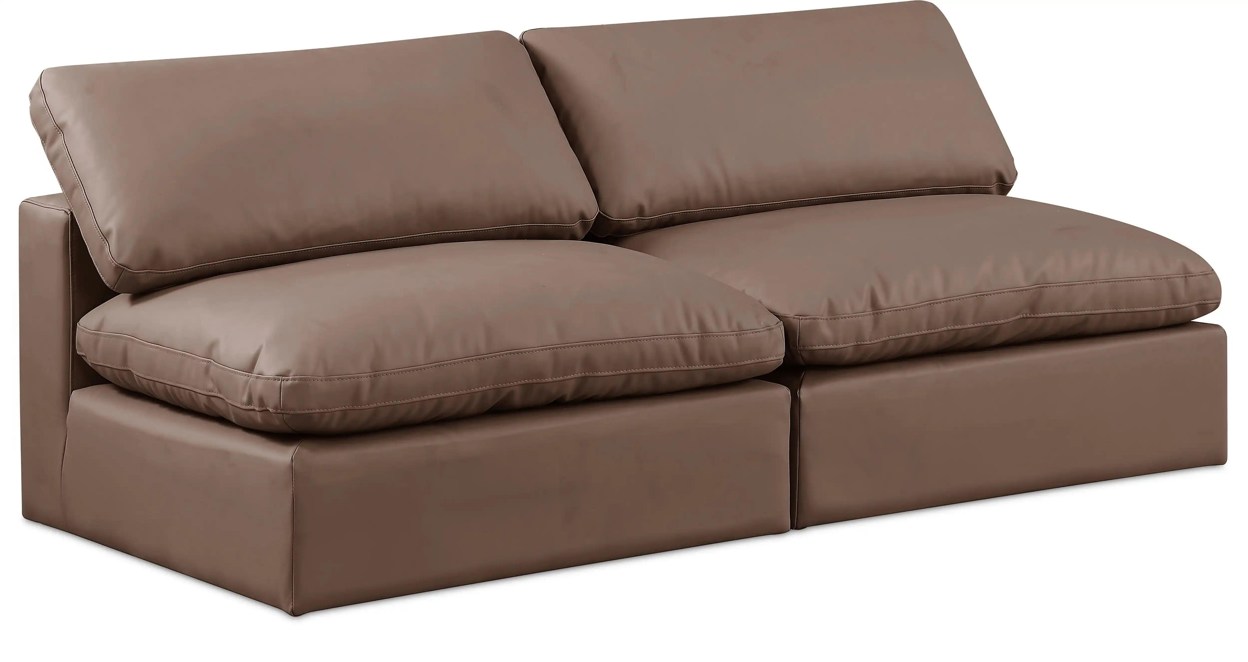 Comfy - Faux Leather Modular Armless Sofa 2 Seats - Best Buy Furniture