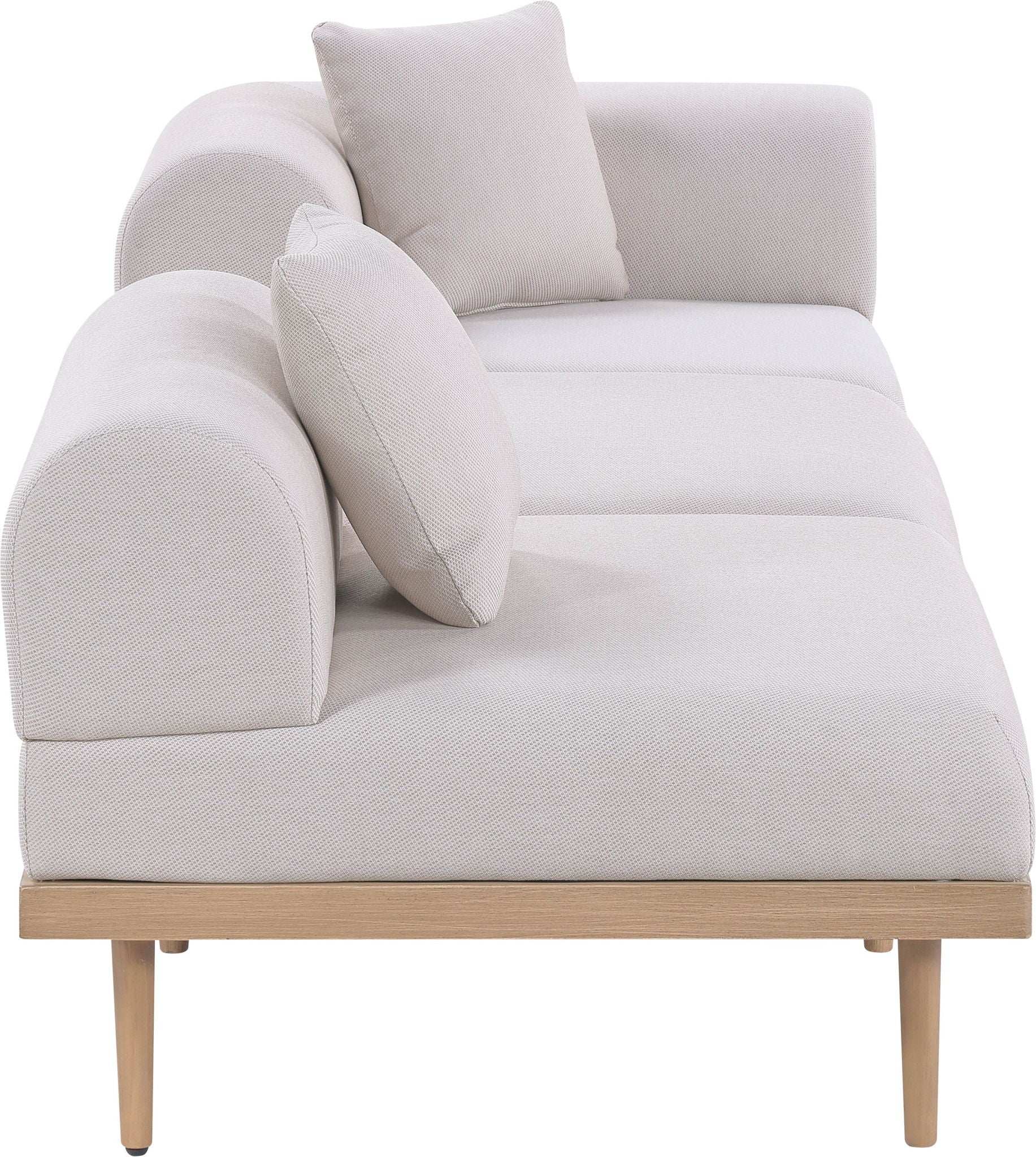 Laguna - 3 Piece Upholstered Outdoor Patio Modular Sofa With Backless Seat And 1 Arm