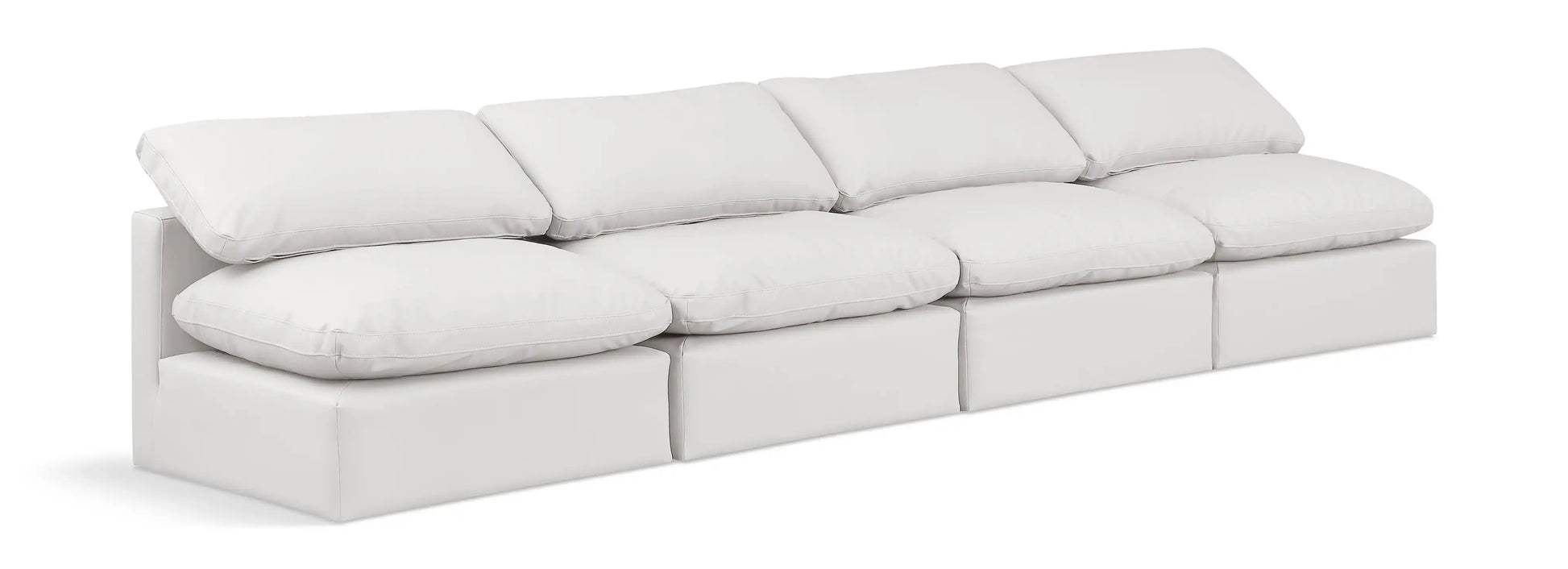 Indulge - Faux Leather 4 Seat Modular Armless Sofa - Best Buy Furniture