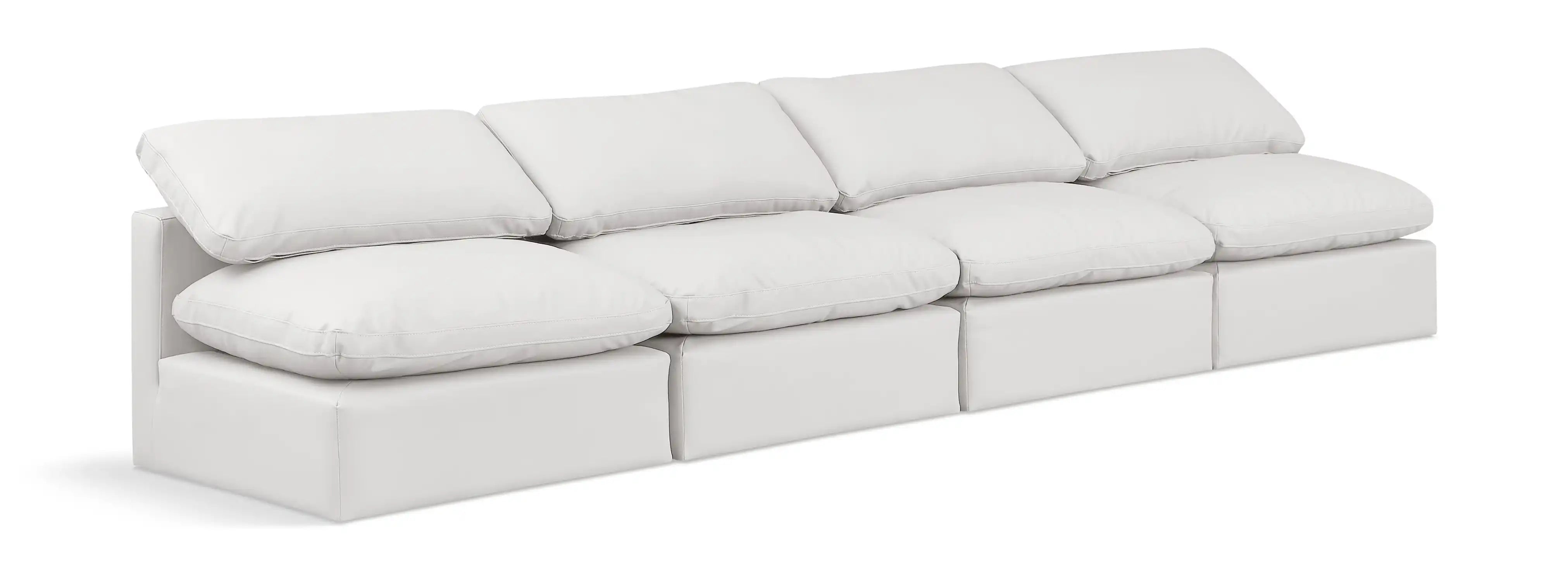Indulge - Faux Leather 4 Seat Modular Armless Sofa - Best Buy Furniture