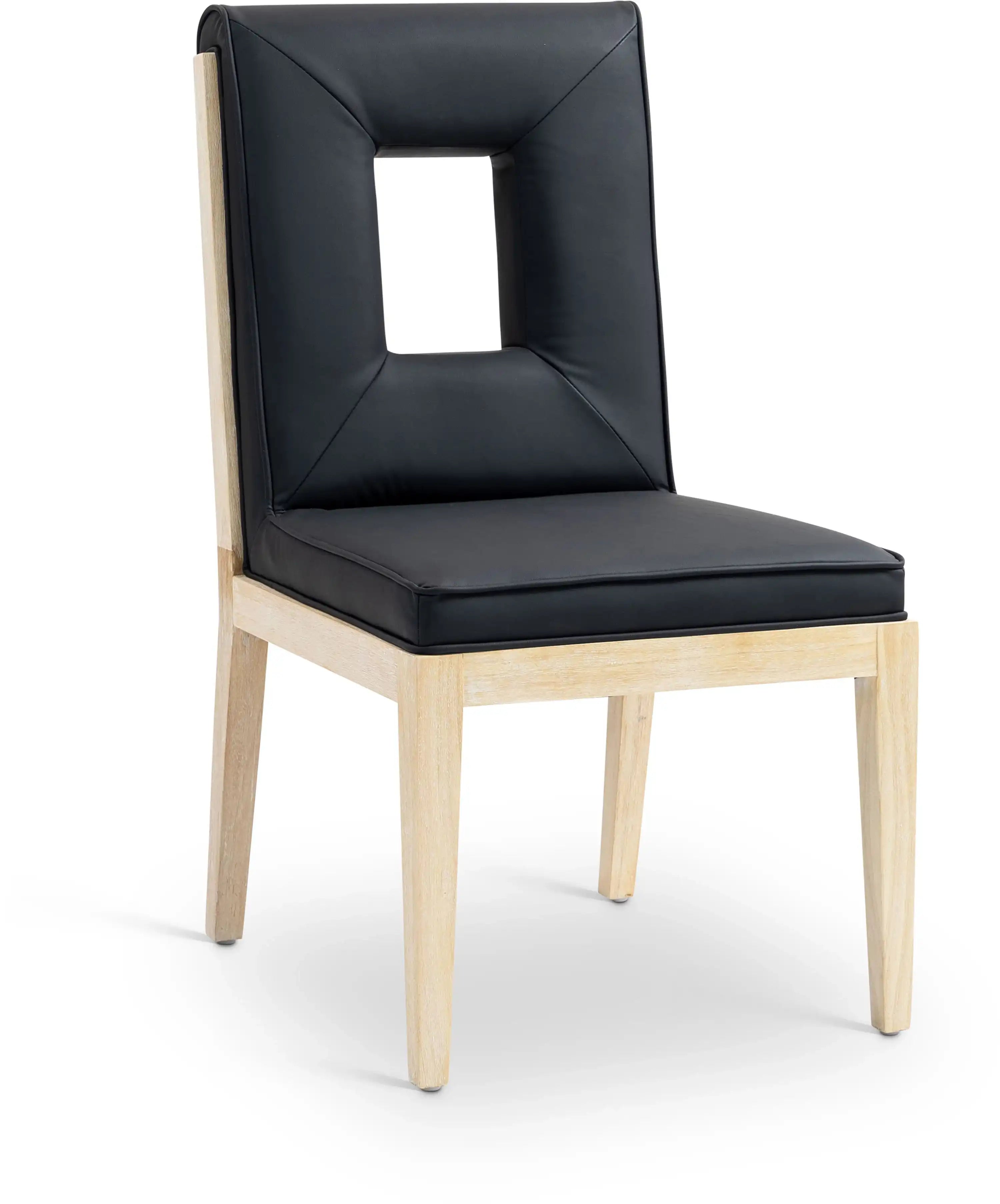 Gwendolyn - Faux Leather Dining Side Chair With Natural Frame (Set of 2) - Best Buy Furniture