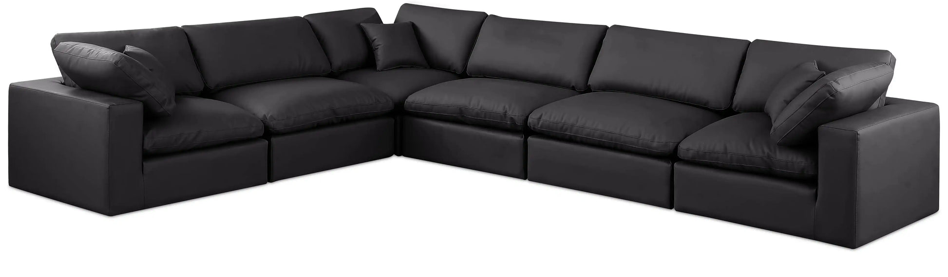 Comfy - 6 Piece Faux Leather Modular Corner Sectional - Best Buy Furniture