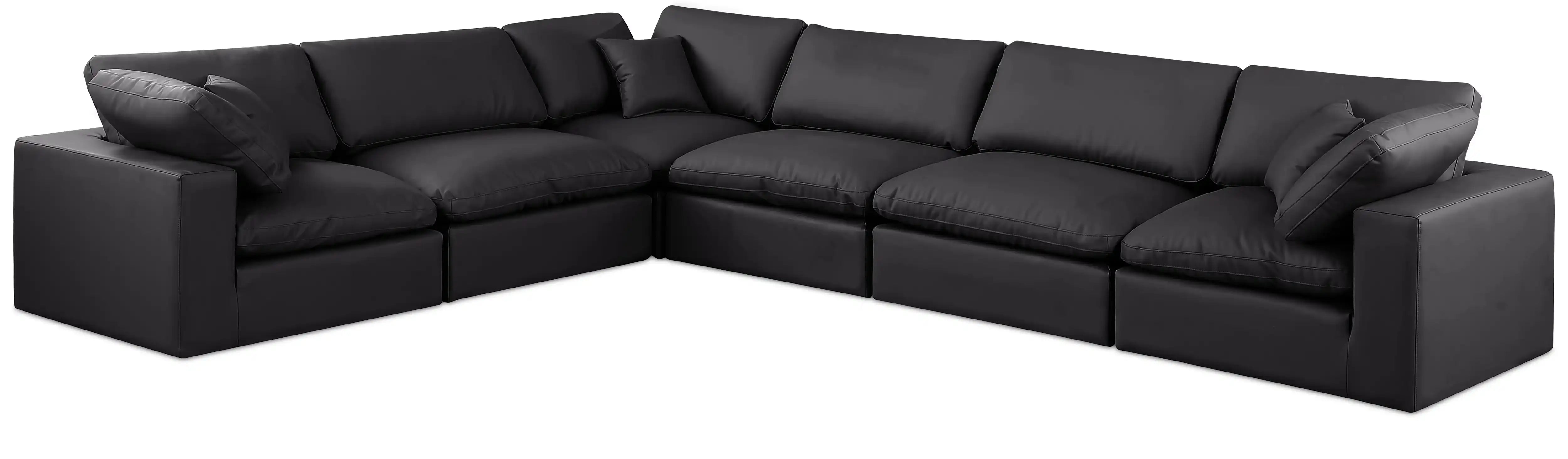 Comfy - 6 Piece Faux Leather Modular Corner Sectional - Best Buy Furniture